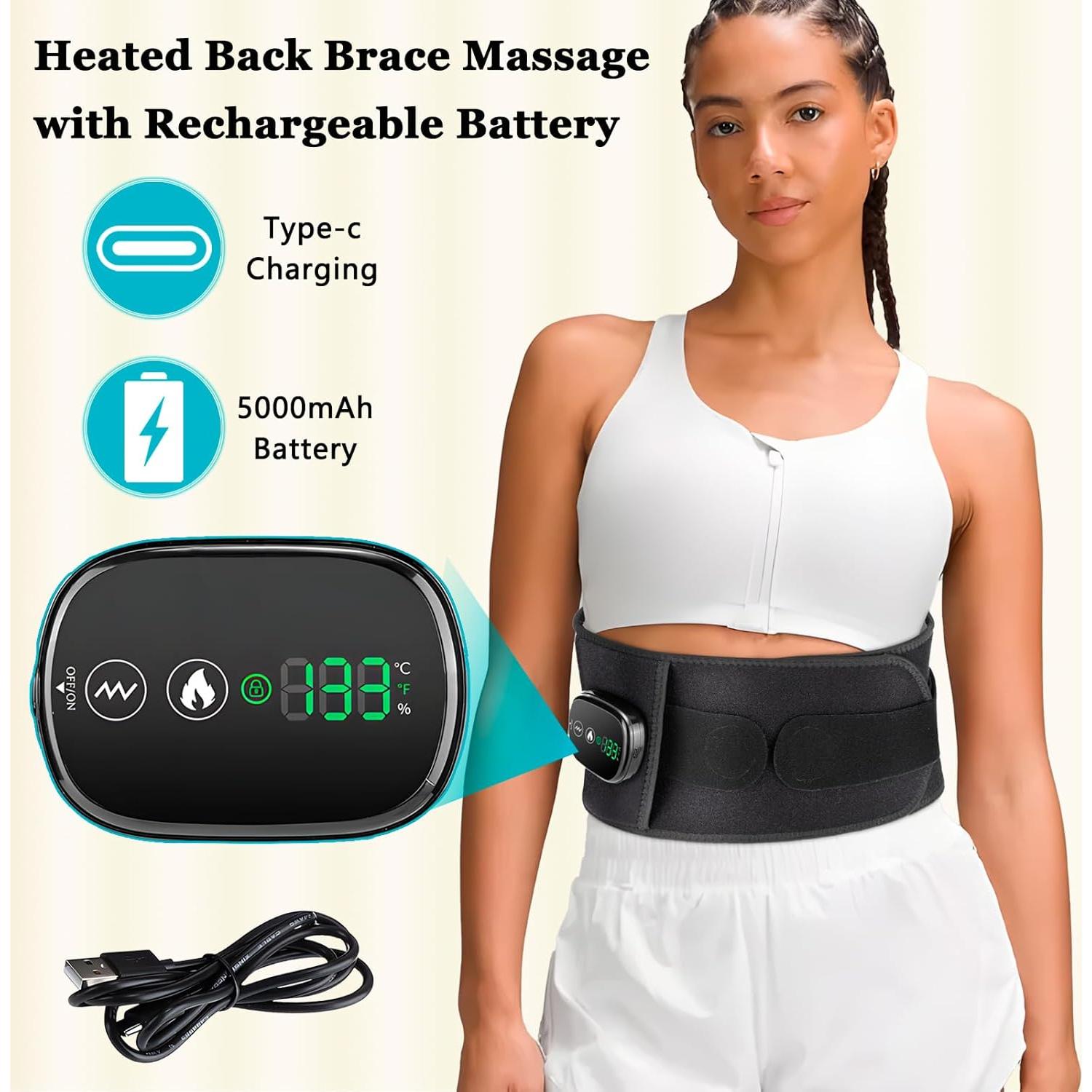 Almohadilla Térmica Inalámbrica BINGONE con Masajeador 5000mAh