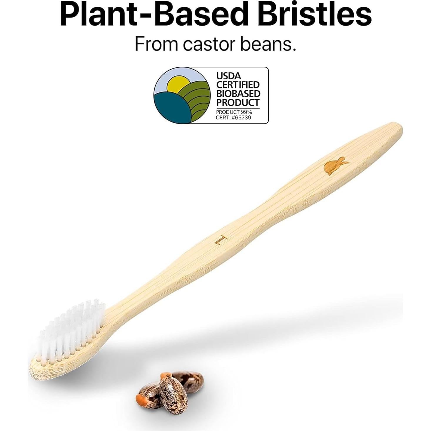 Cepillos de Dientes de Bambú Sea Turtle - Paquete de 4 Adultos