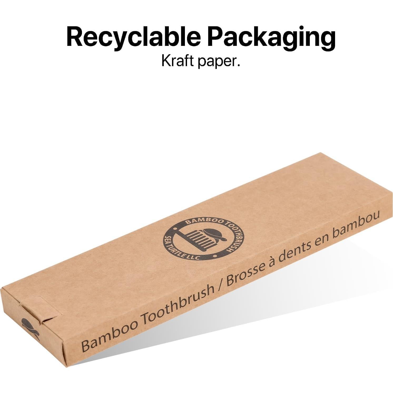 Cepillos de Dientes de Bambú Sea Turtle - Paquete de 4 Adultos