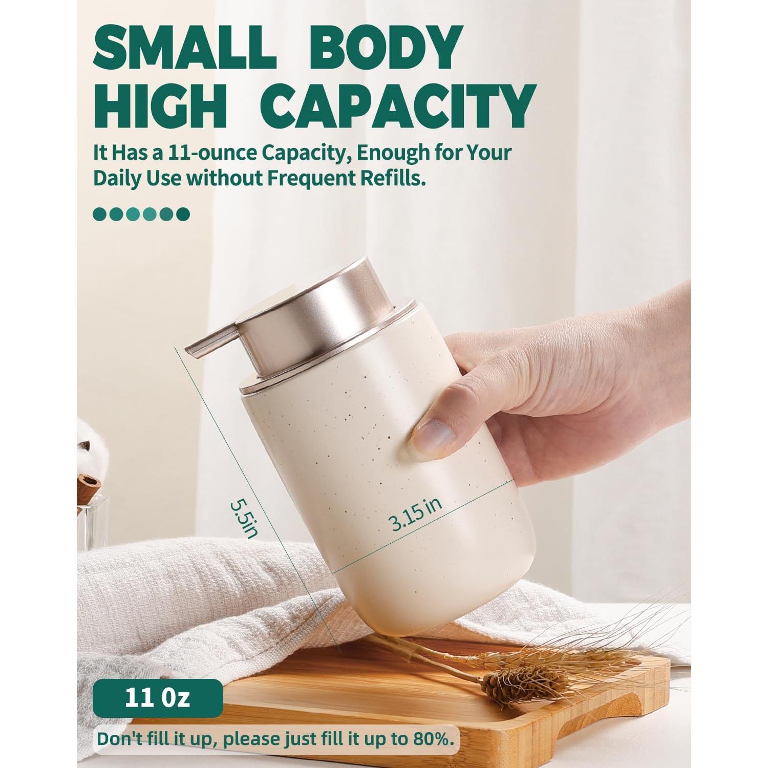 Dispensador de Jabón Espumoso BosilunLife Cerámica Albaricoque