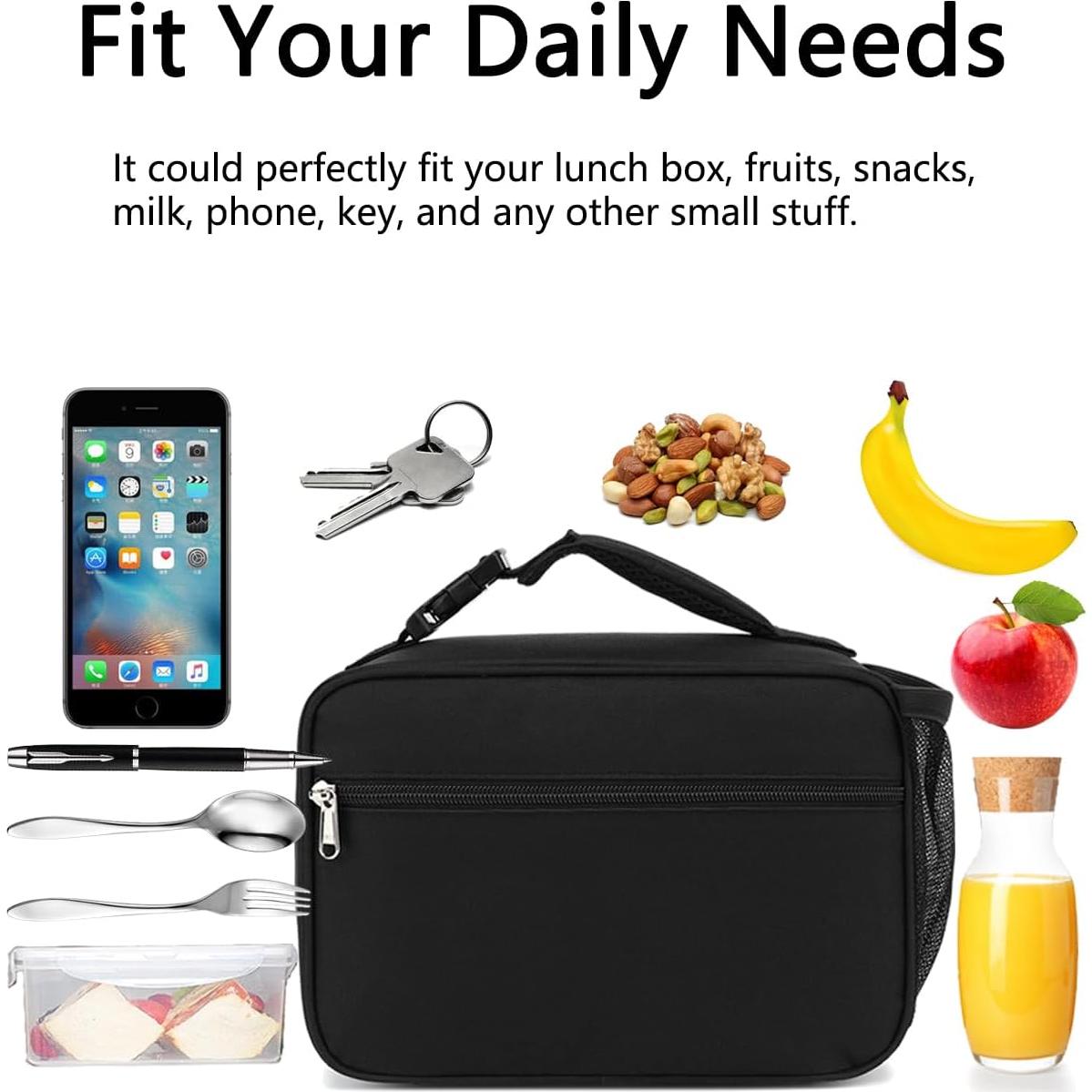 Caja de Almuerzo Aislada GYEUKHAM Negra 5.6L para Niños y Adultos