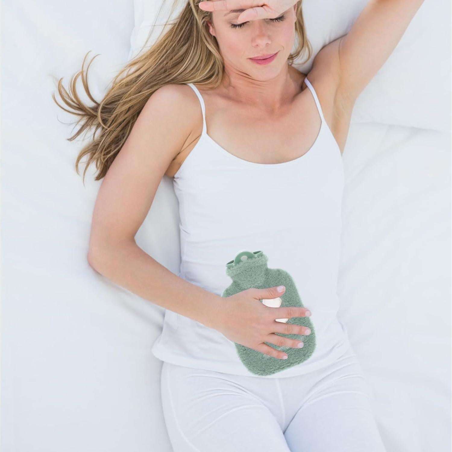 Bolsa de Agua Caliente 500ml DSLSQD Verde con Funda Suave