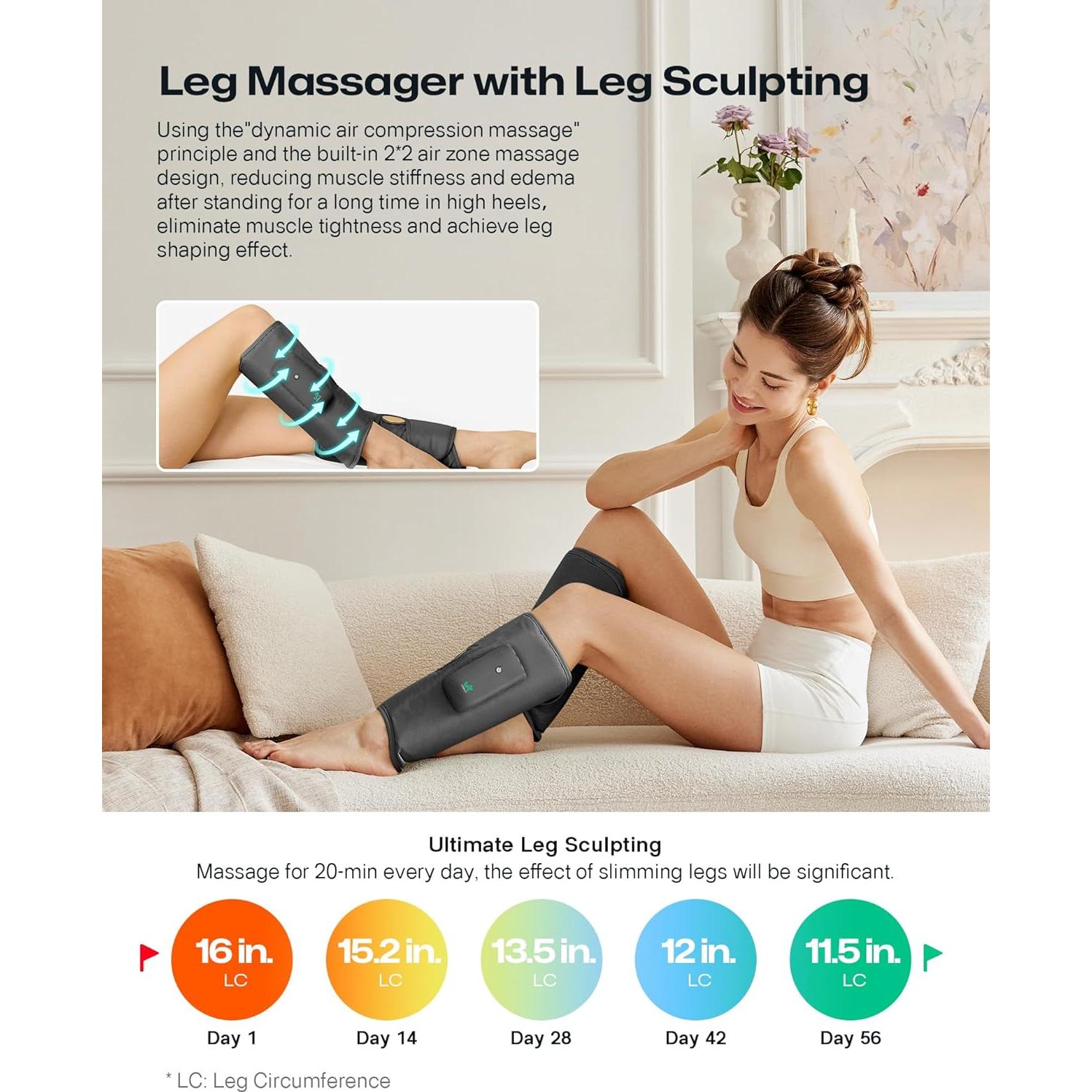 Masajeador de Pantorrillas UREVO Smart AI Inalámbrico 3 Modos