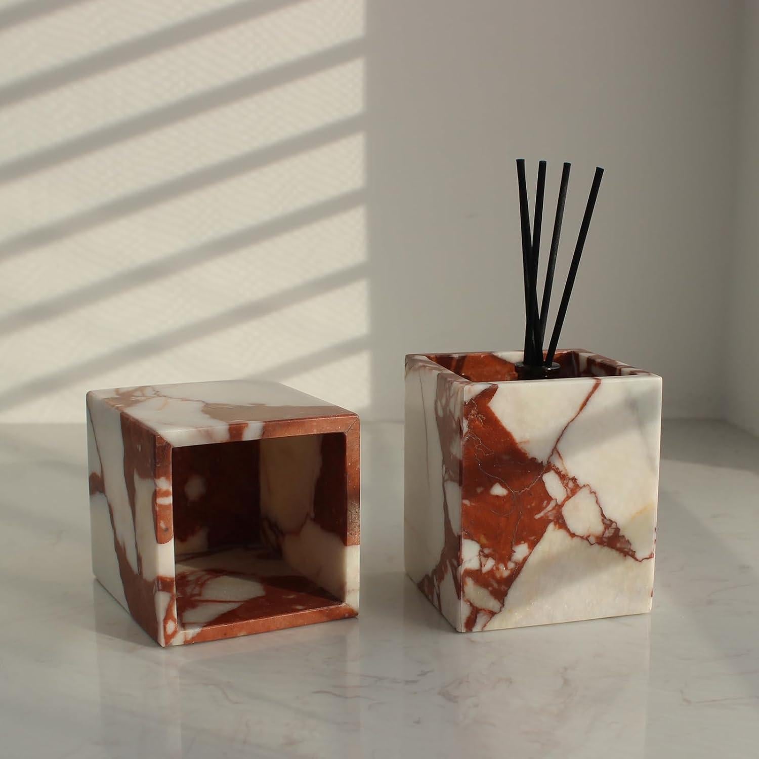 Soporte para Cepillos de Dientes Natust de Mármol Calacatta Rojo