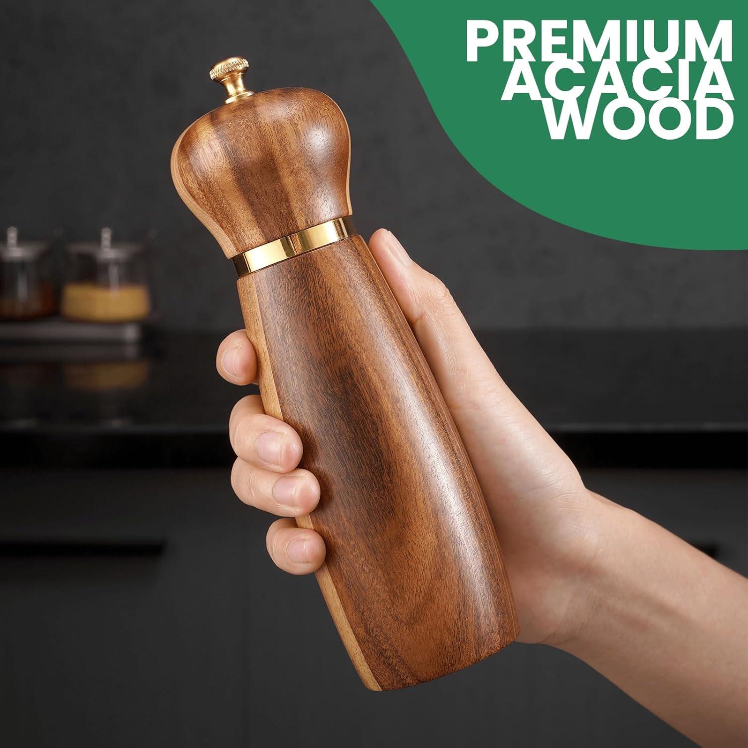 Juego de Molinillos de Sal y Pimienta Mosuniro 20.32 cm Madera