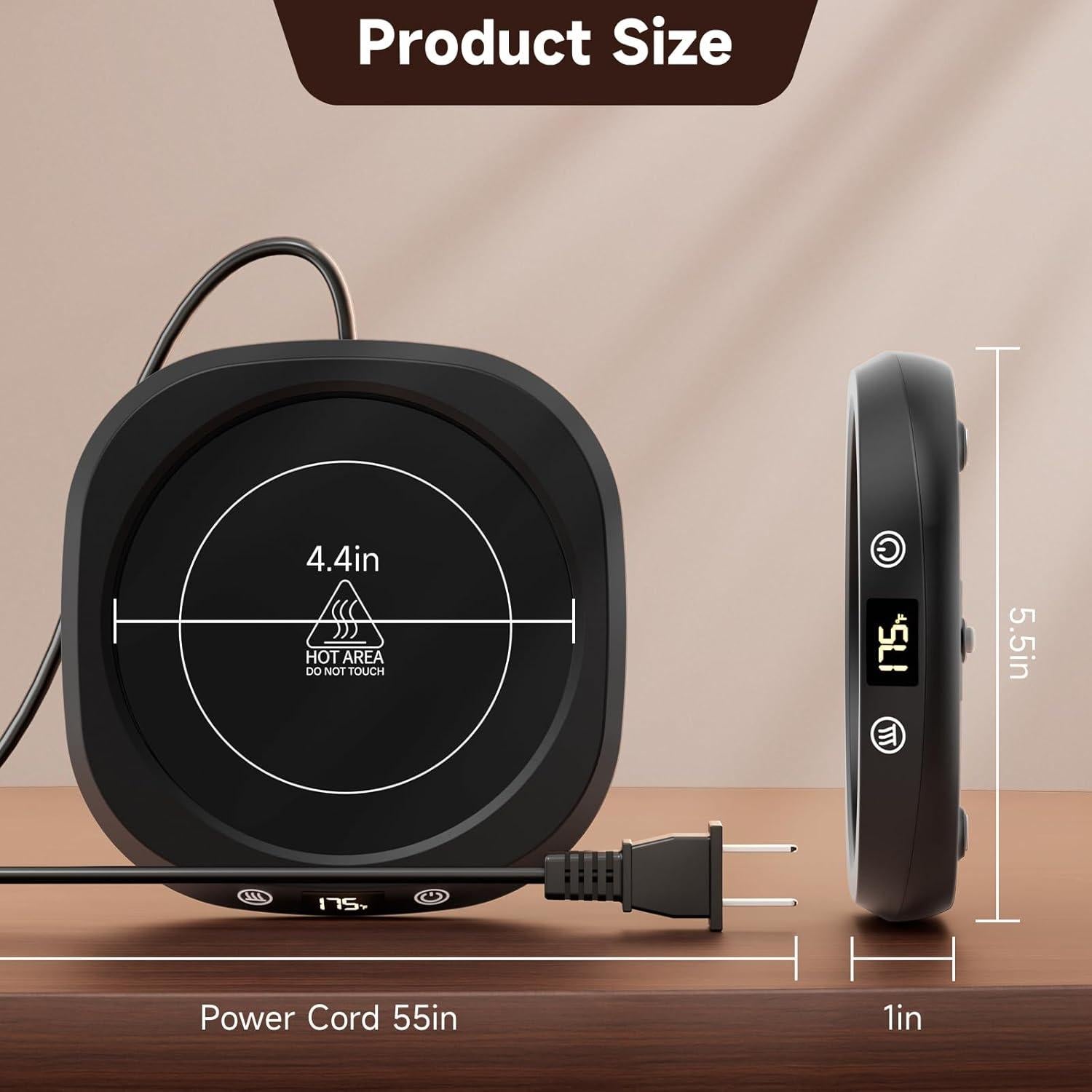 Calentador de Tazas Eléctrico GNIYUIX Negro con 5 Temperaturas