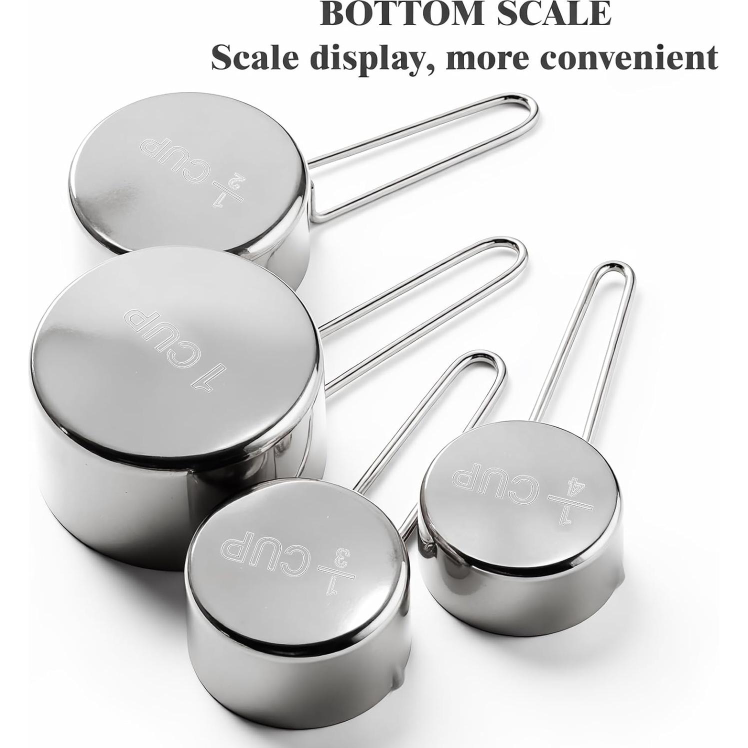 Juego de 13 Piezas de Tazas y Cucharas Medidoras Acero Inoxidable