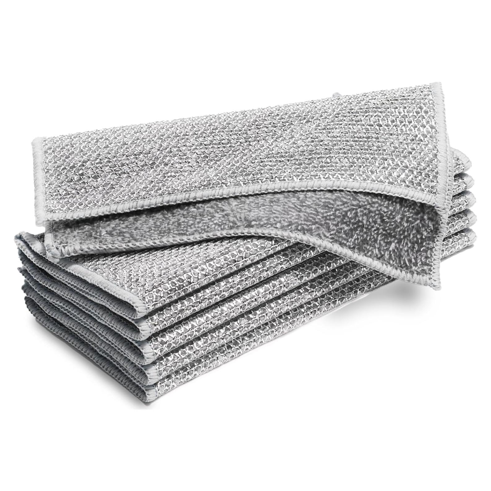 Paños de Cocina NESTLY 6 Pcs Fibra de Carbón de Bambú 20x20cm