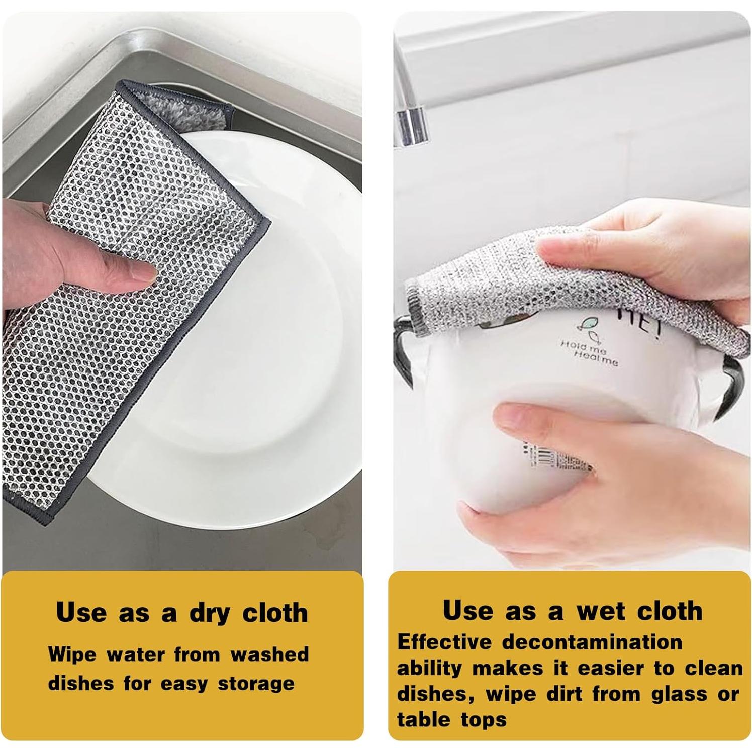 Paños de Cocina NESTLY 6 Pcs Fibra de Carbón de Bambú 20x20cm