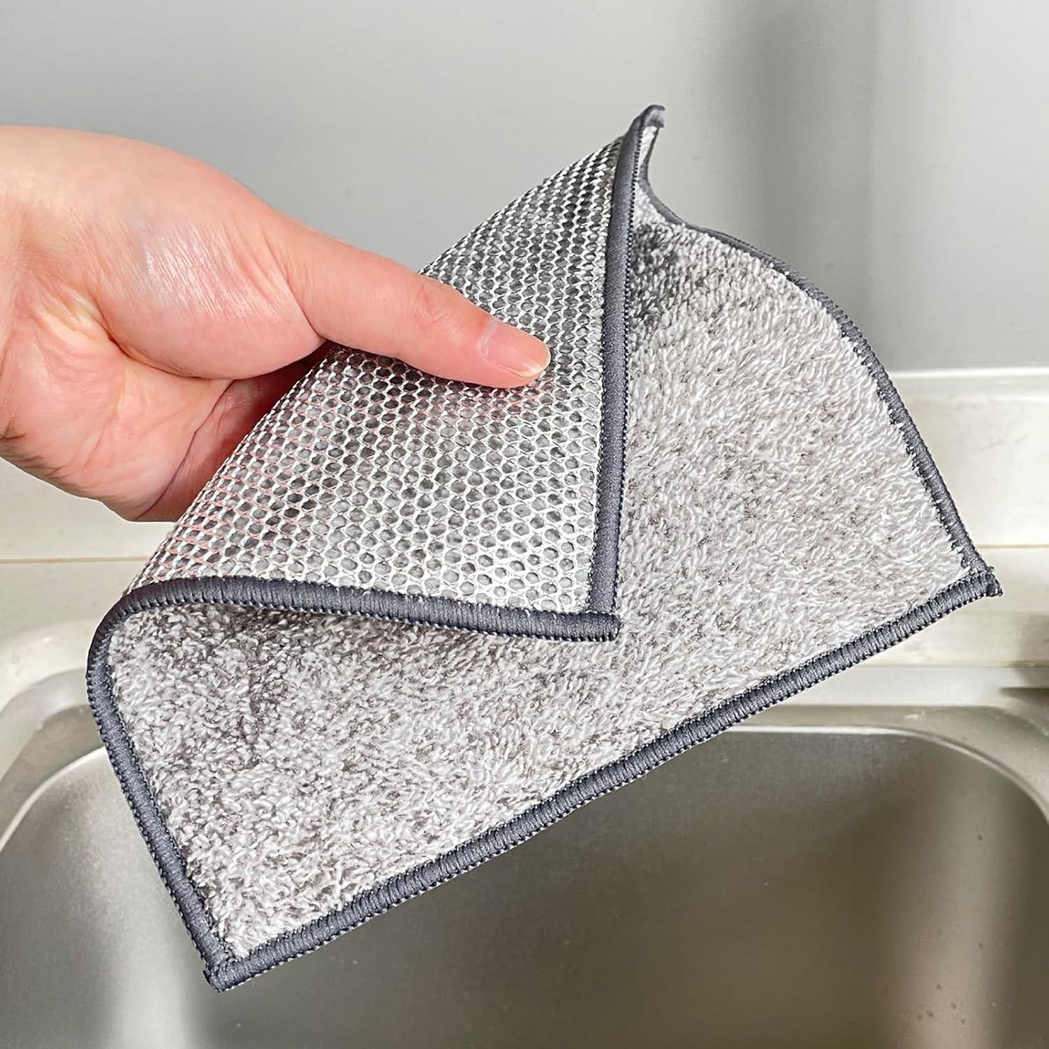 Paños de Cocina NESTLY 6 Pcs Fibra de Carbón de Bambú 20x20cm