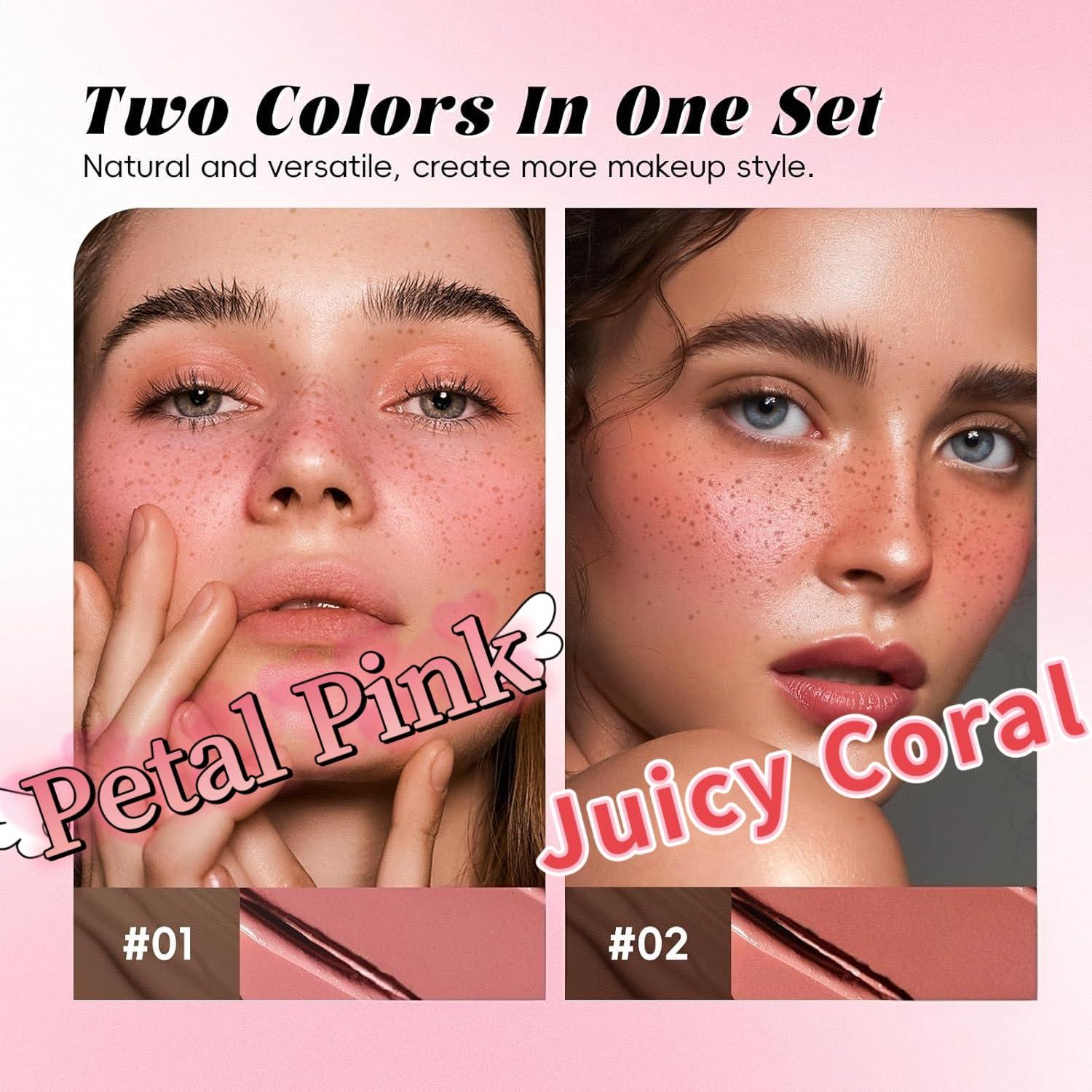 Bolígrafo de Pecas 2 en 1 CHANRAN Marrón Oscuro y Rubor Coral