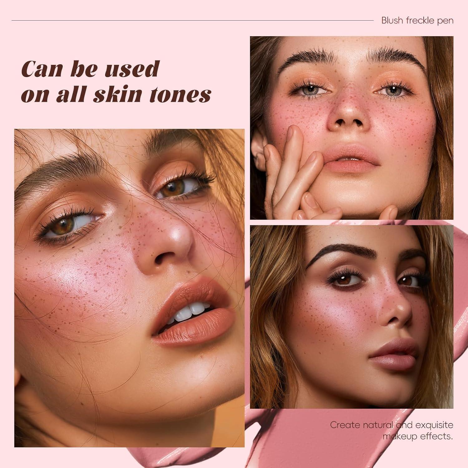 Bolígrafo de Pecas 2 en 1 CHANRAN Marrón Oscuro y Rubor Coral