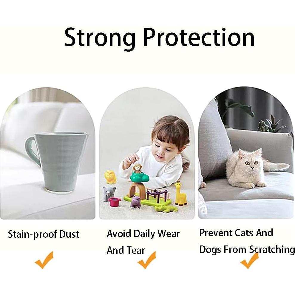 Funda de Reposabrazos de Sofá Chaexii Negra 2 Pcs Elástica