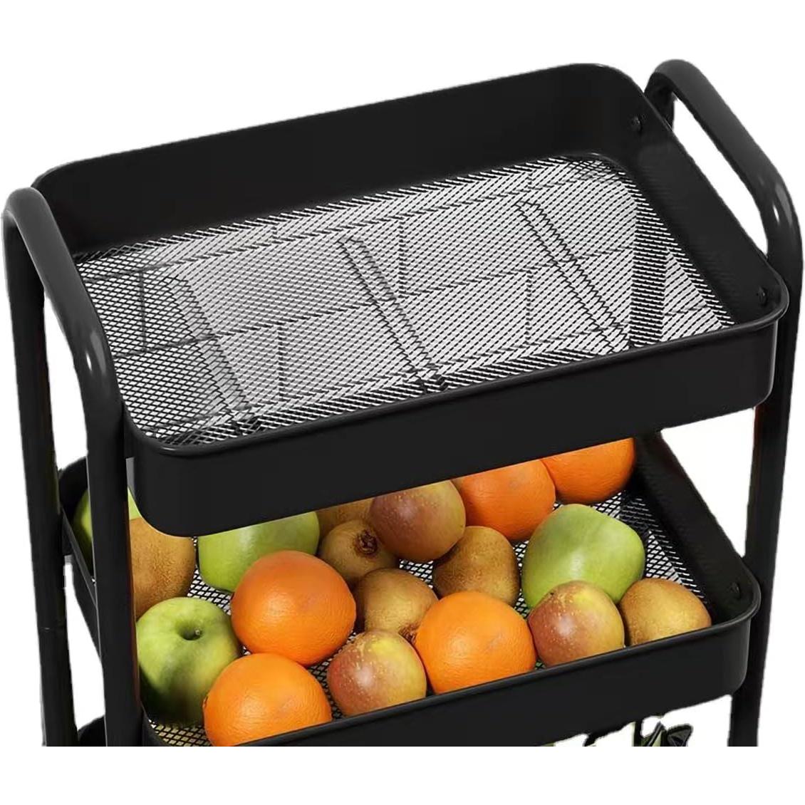 Carro de Utilidad Rodante XIUSHE 3 Niveles Negro 50kg