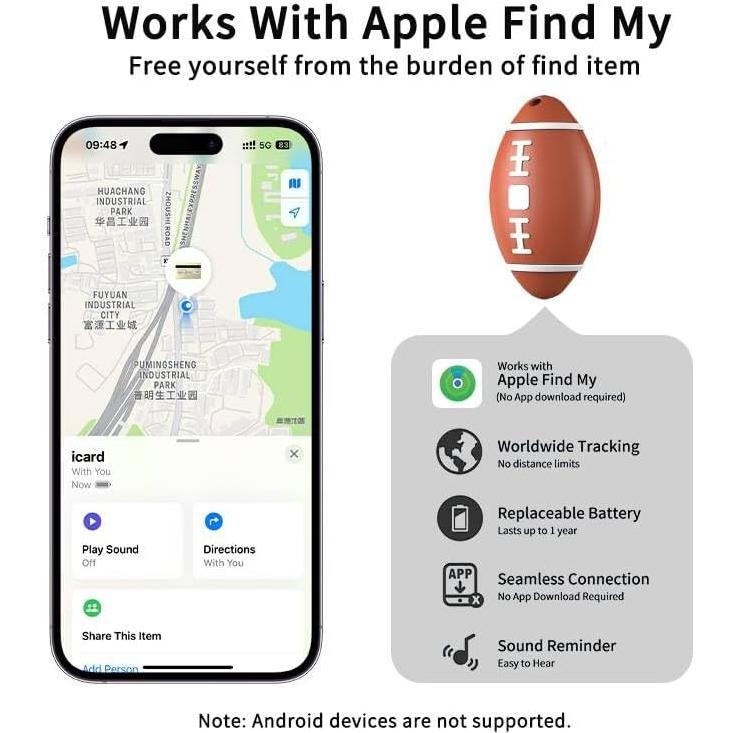 Rastreador GPS Inteligente MIUXGIO F06 Marrón - Find My iOS