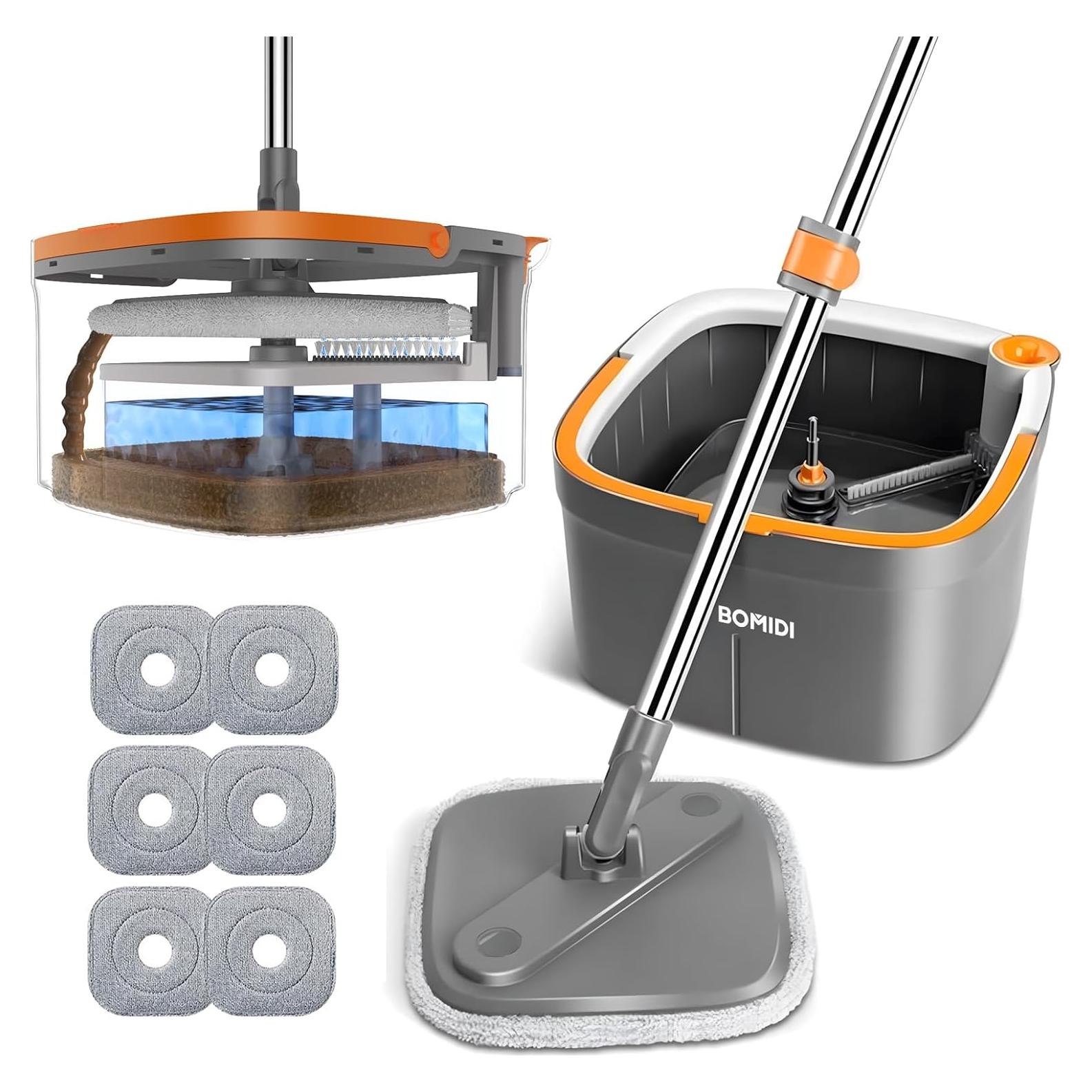 Mopa Giratoria BOMIDI M16 con Cubo y 6 Almohadillas