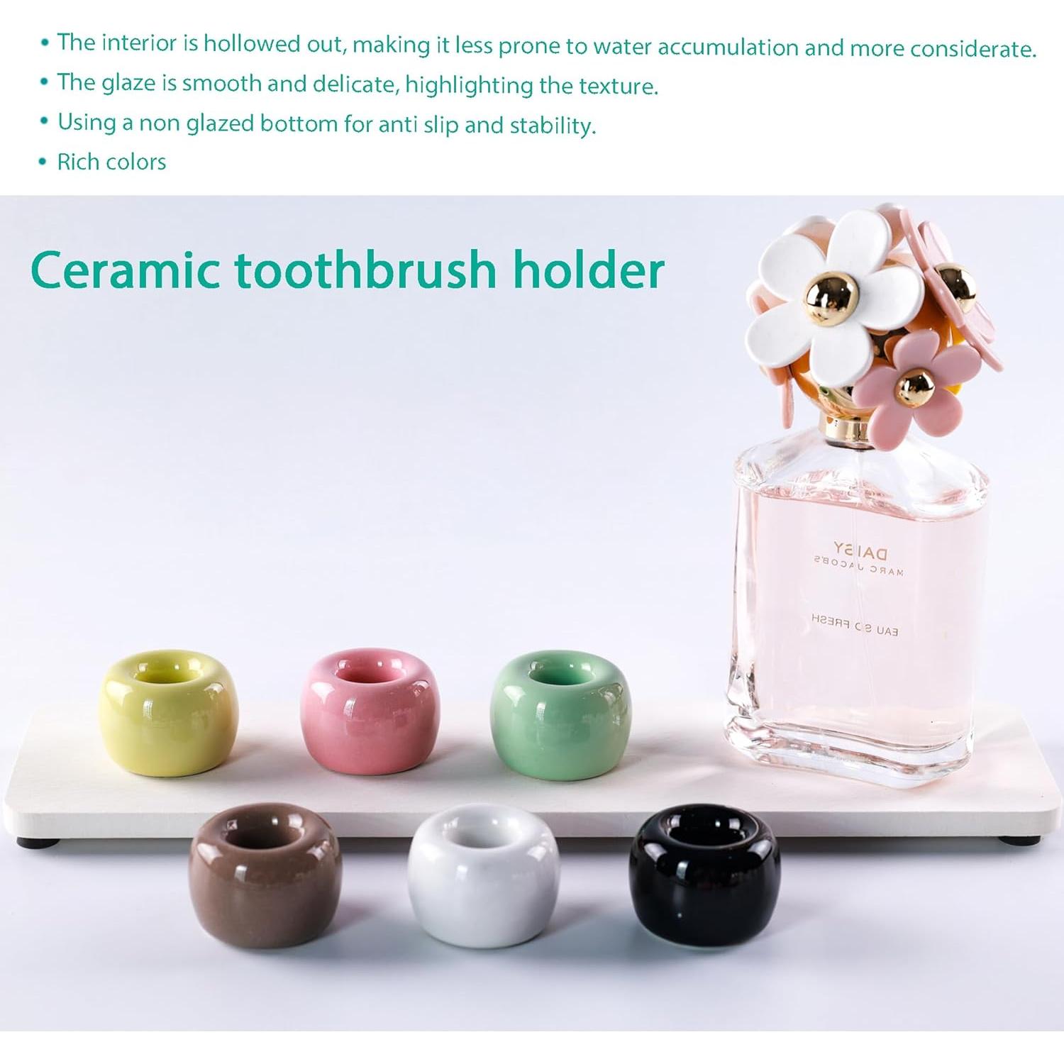 Juego de 6 Soportes de Cepillo de Dientes Cerámicos NiuYichee