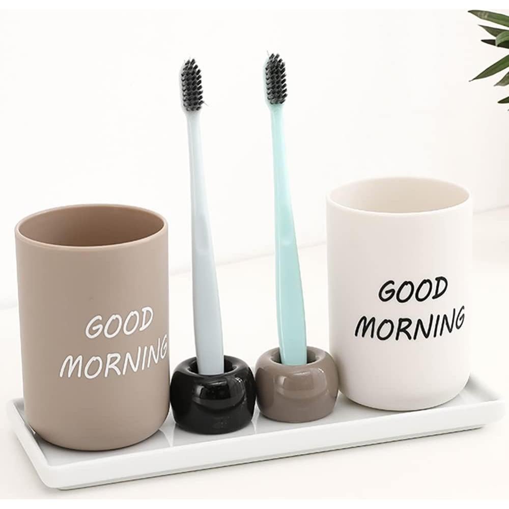 Juego de 6 Soportes de Cepillo de Dientes Cerámicos NiuYichee