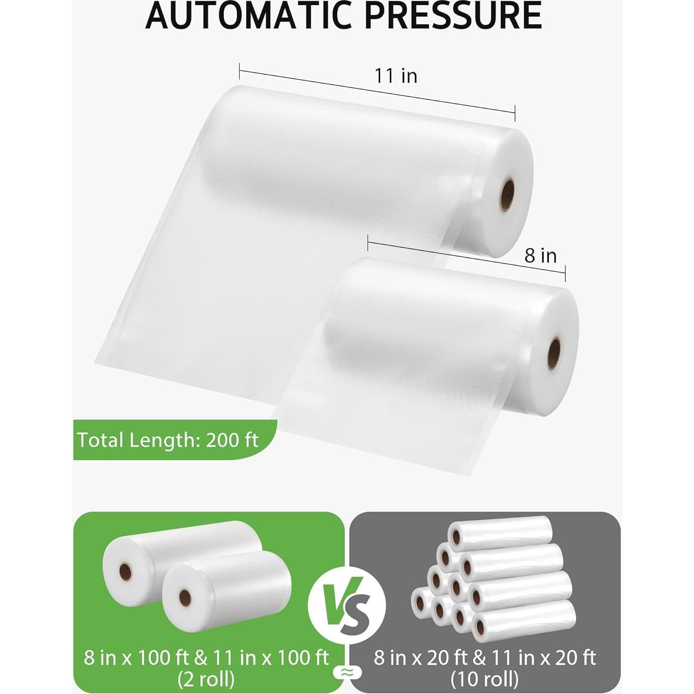 Bolsas de Sellado al Vacío Syntus 11" y 8" x 100' Libre BPA