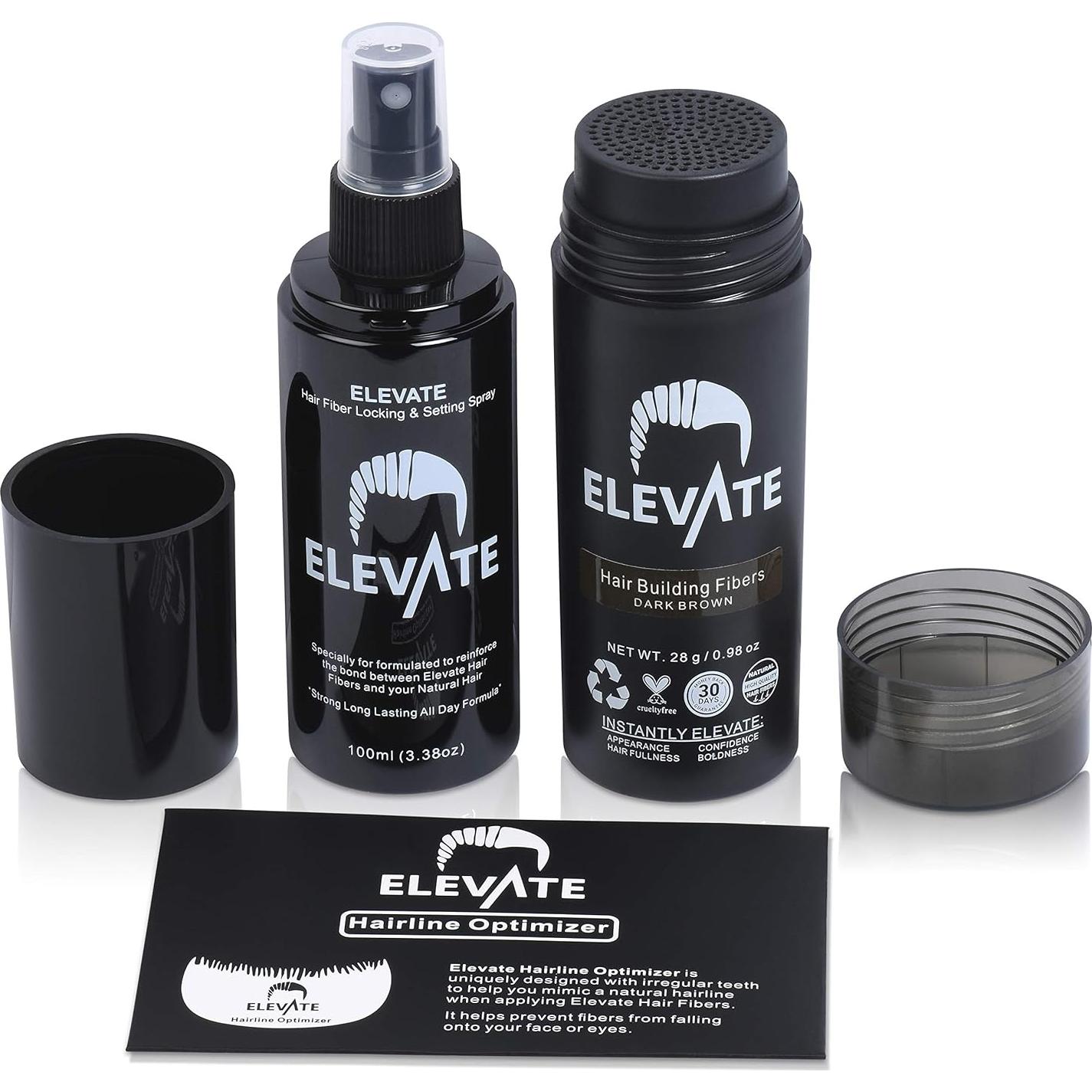 Kit 3 en 1 Elevate para Cabello Fino - Fibras, Spray y Peine