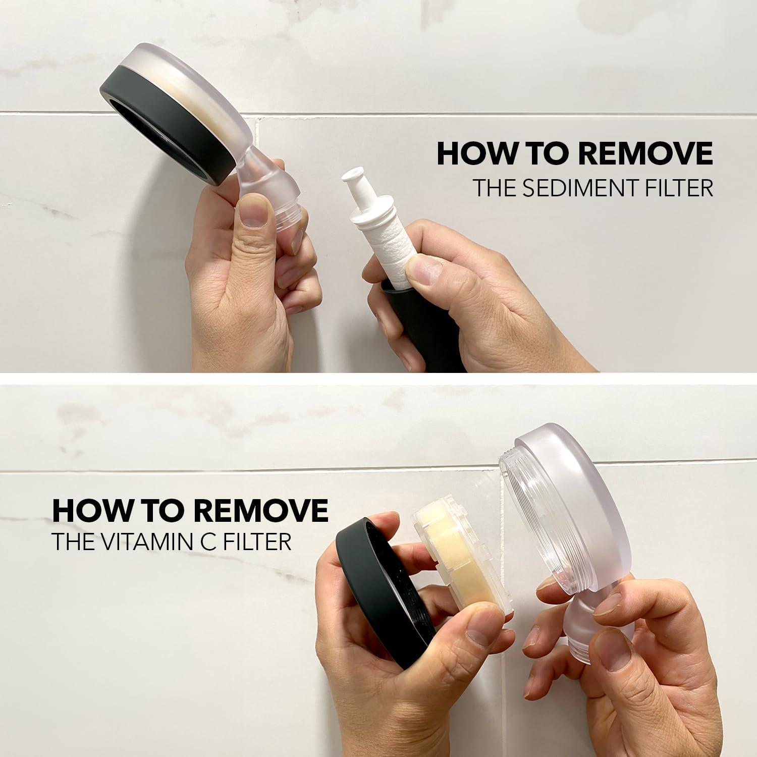 Cabezal de Ducha Portátil Barumi Pluo con Filtro de Vitamina C