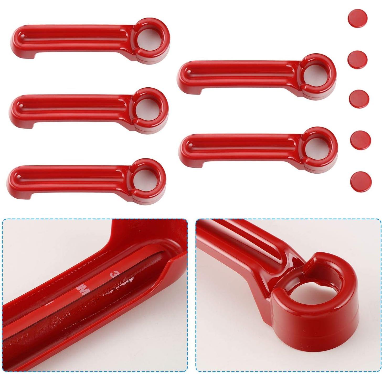 Cubiertas de Manijas de Puerta JeCar ABS Rojas 5 Piezas para Jeep
