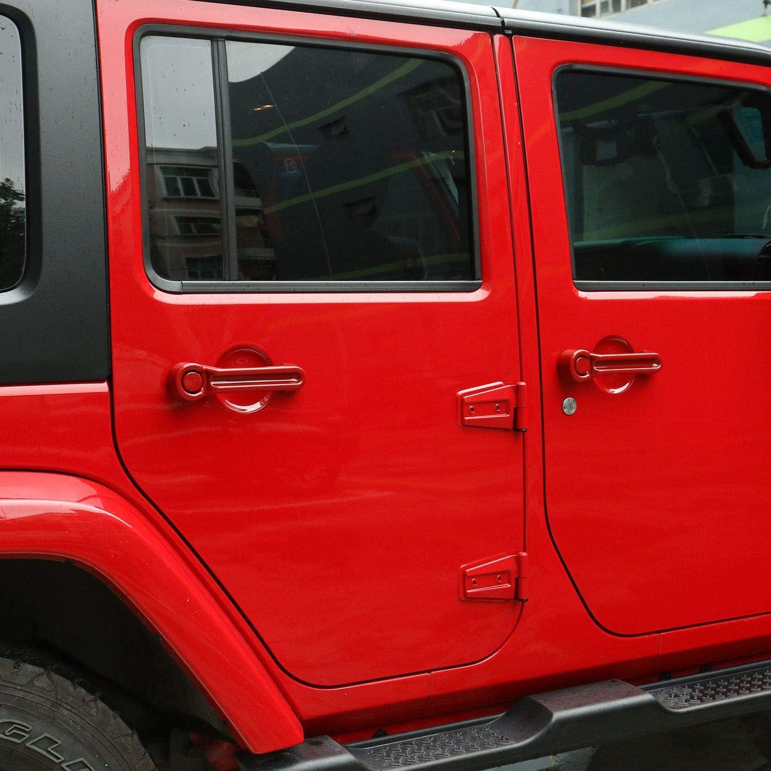 Cubiertas de Manijas de Puerta JeCar ABS Rojas 5 Piezas para Jeep