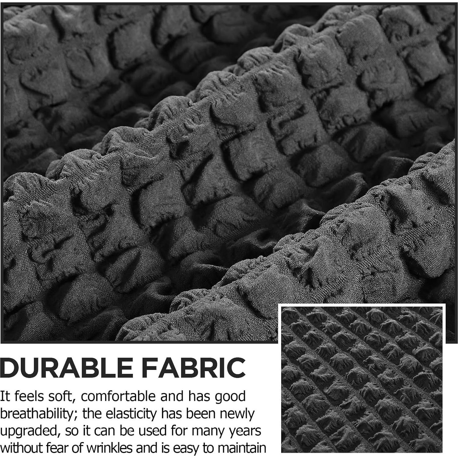 Set Funda de Sofá Grande SmoothNovelty Gris Oscuro 1+2 Almohadas