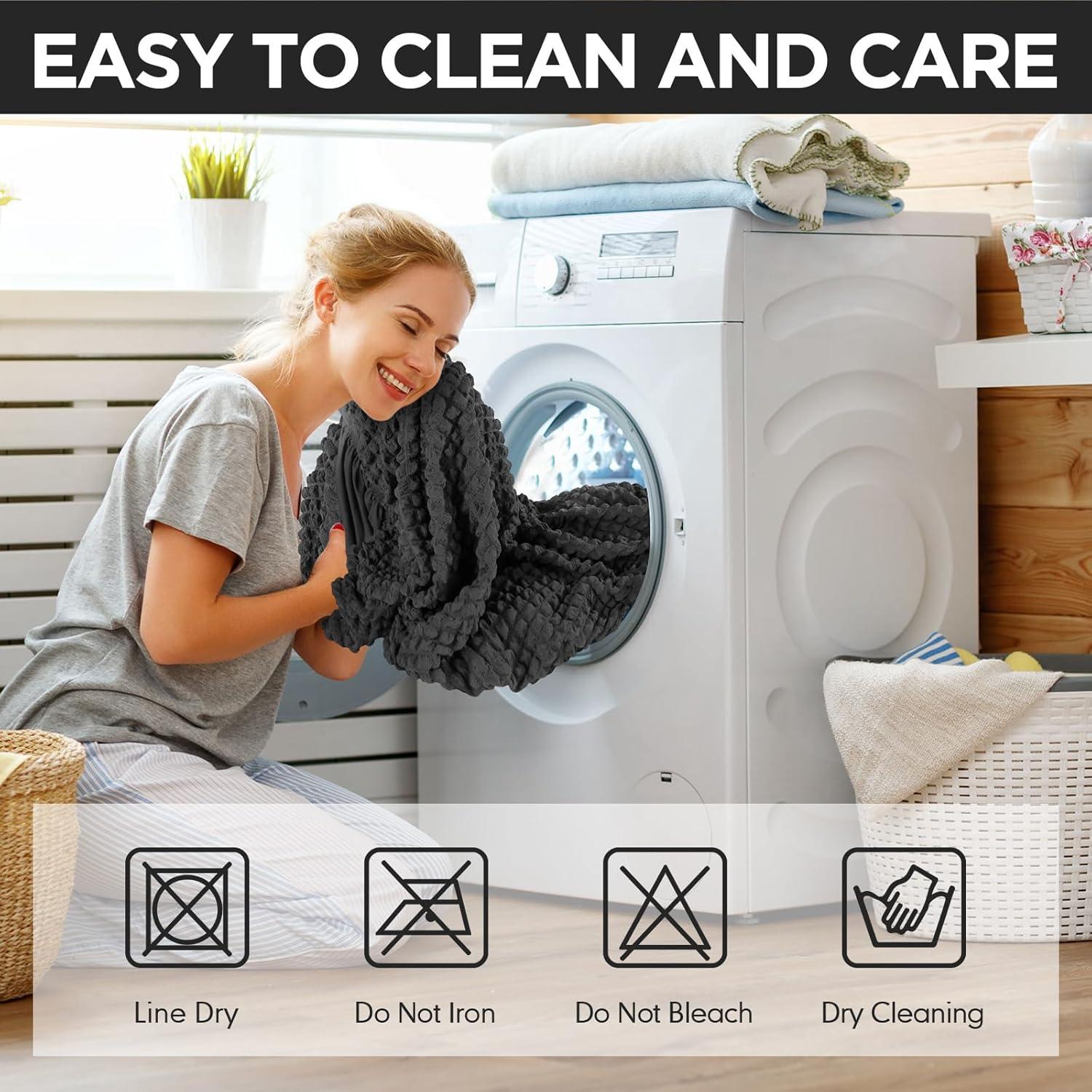 Set Funda de Sofá Grande SmoothNovelty Gris Oscuro 1+2 Almohadas