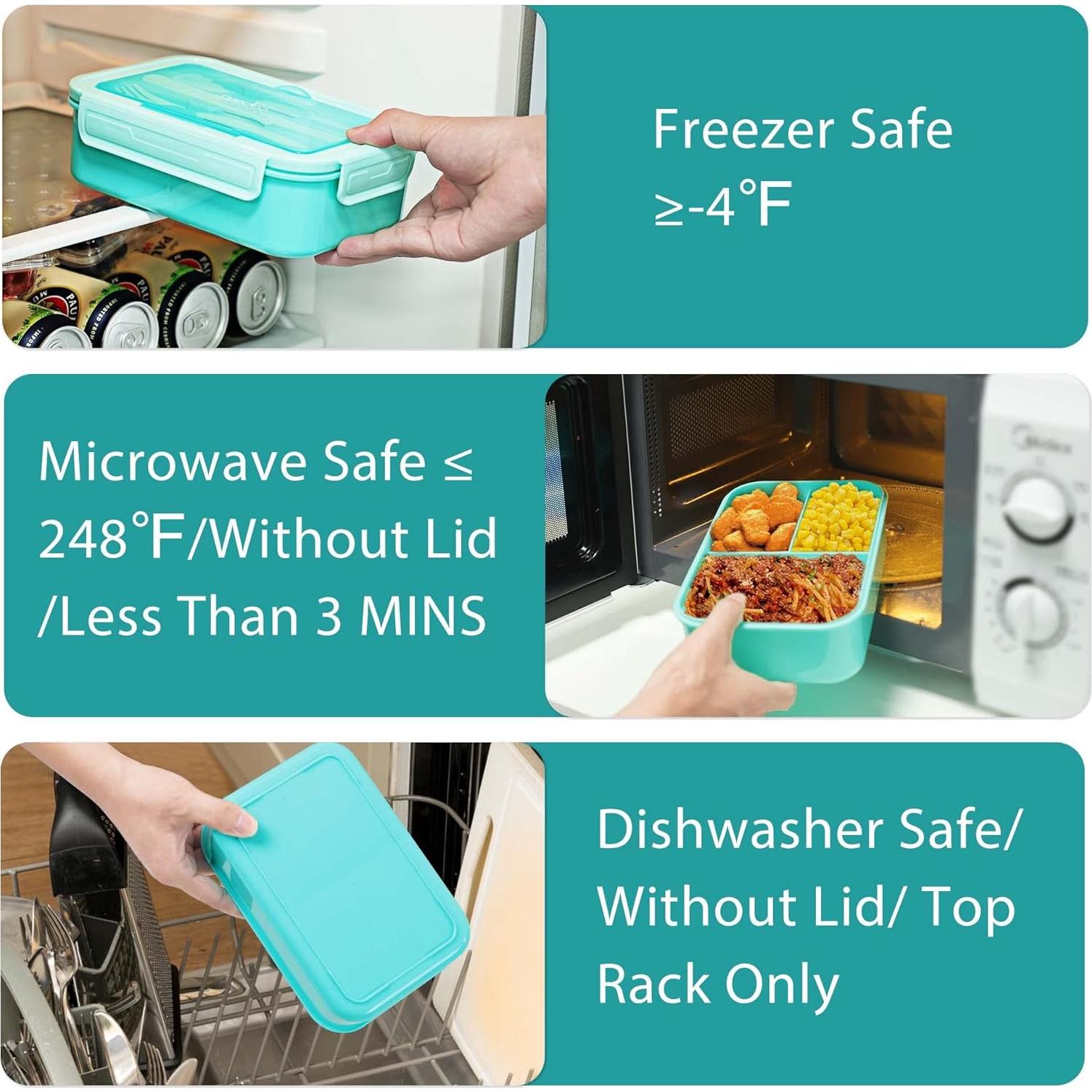 Caja de Almuerzo Caperci Clásica 3 Compartimentos 1.4 L Aqua