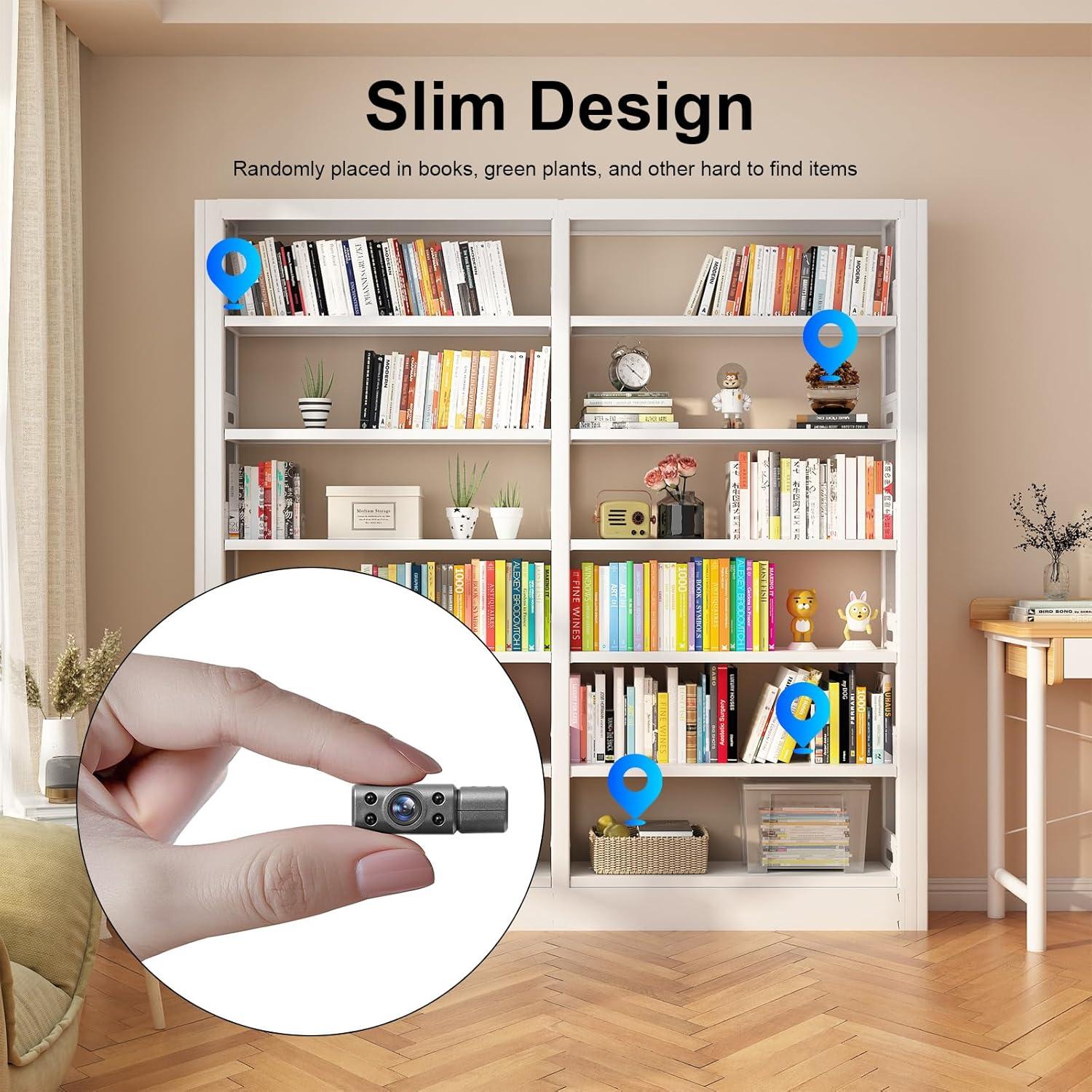 Mini Cámara Inalámbrica HD 1080p KANUIMA Plata Rotativa 180°