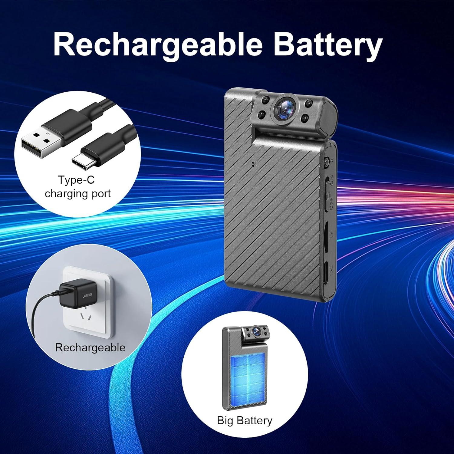 Mini Cámara Inalámbrica HD 1080p KANUIMA Plata Rotativa 180°