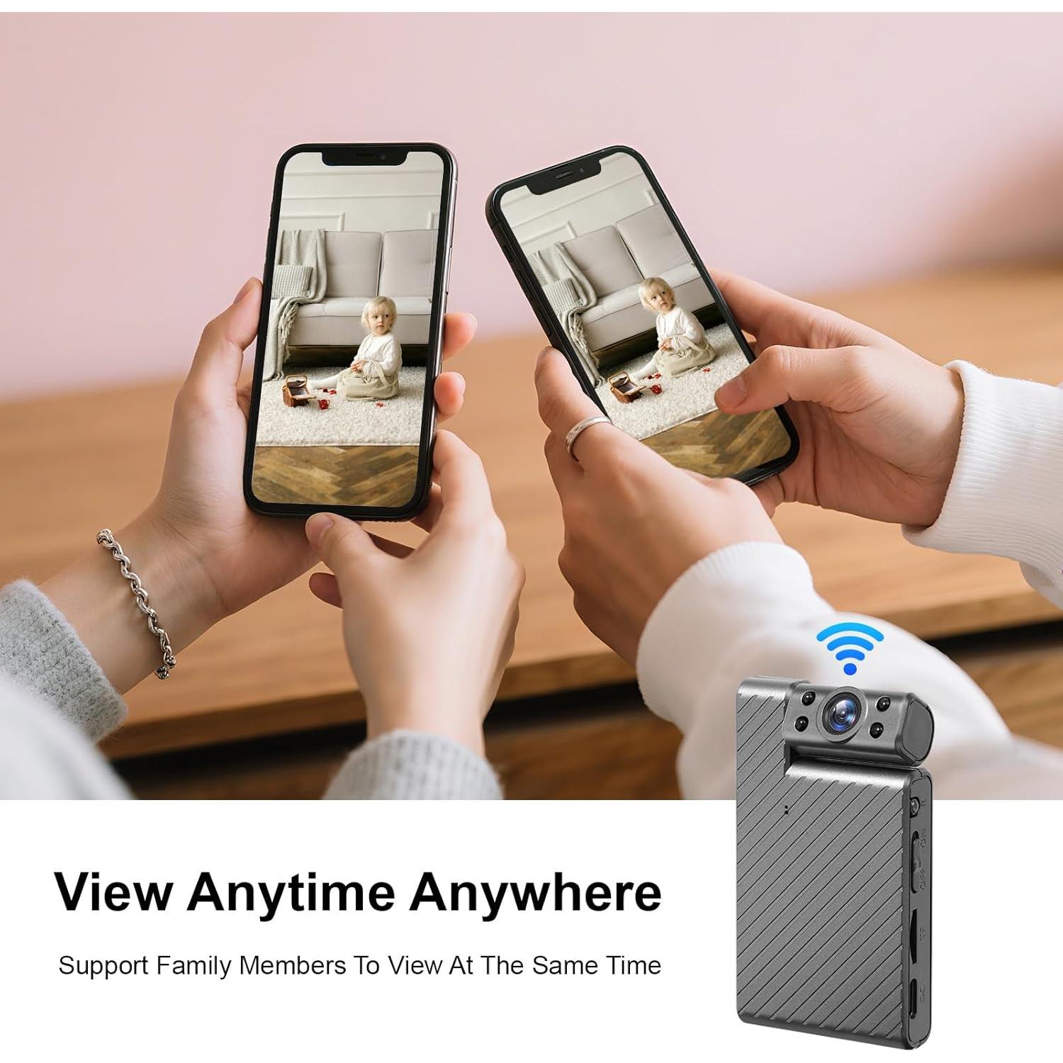 Mini Cámara Inalámbrica HD 1080p KANUIMA Plata Rotativa 180°