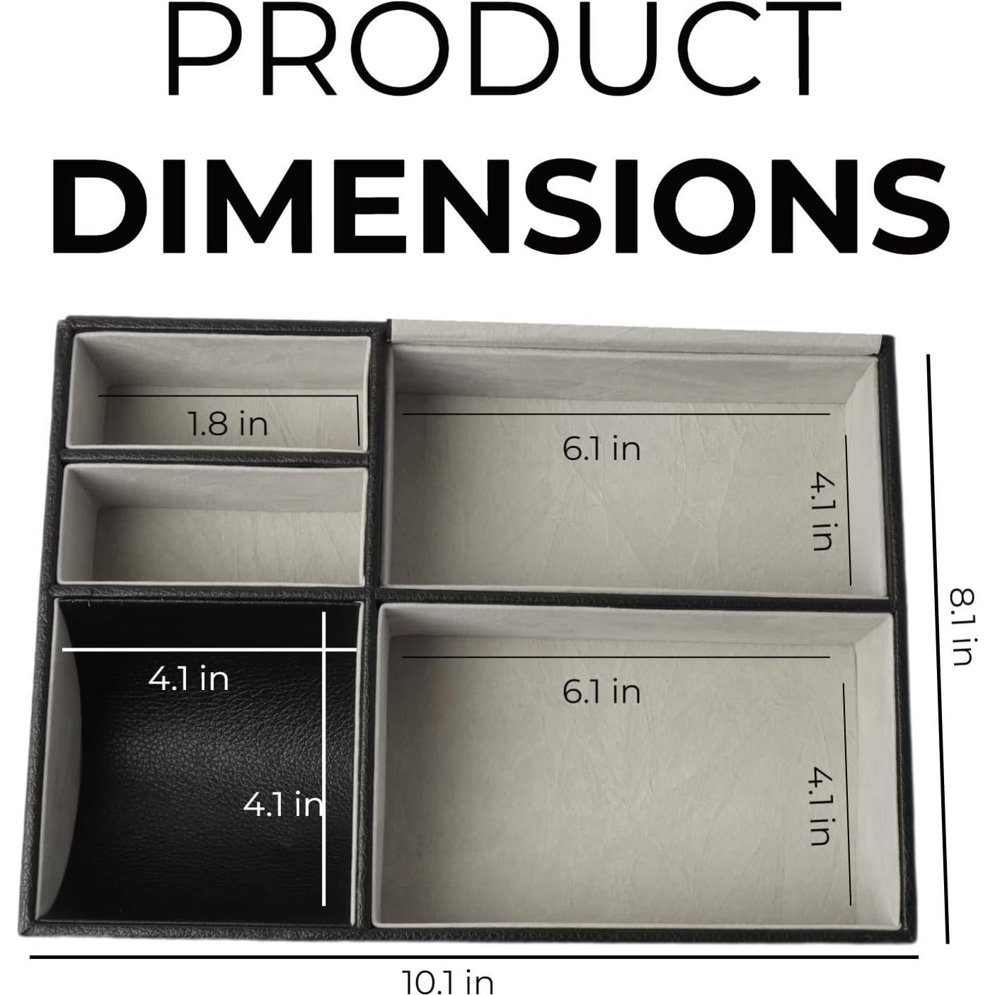 Organizador de Mesita de Noche Mantello, Bandeja de Valet Negra