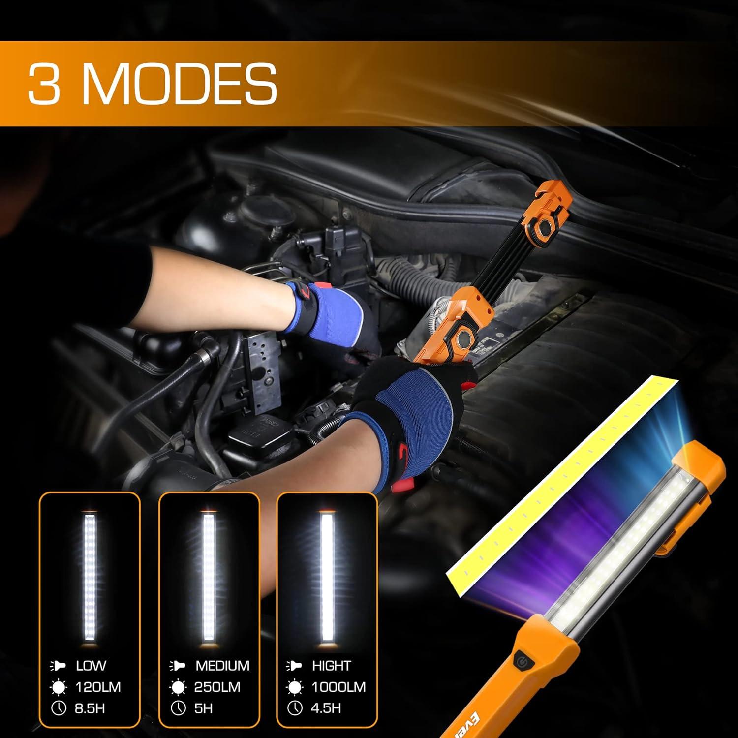 Luz de Trabajo LED EverBrite 1000LM Recargable 2 Pzas