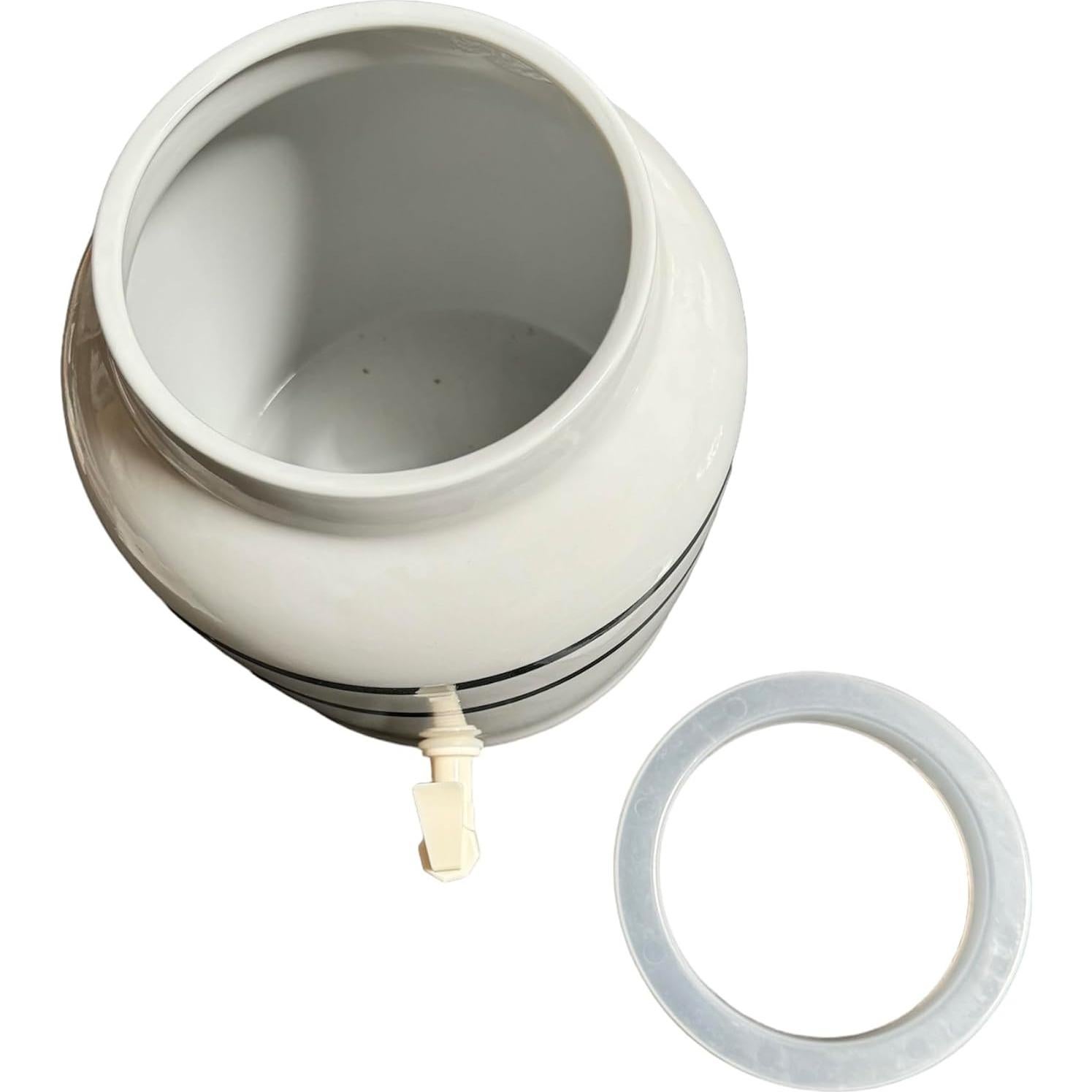 Dispensador de Agua Cerámica AquaNation 8.33L Diseño Rayas