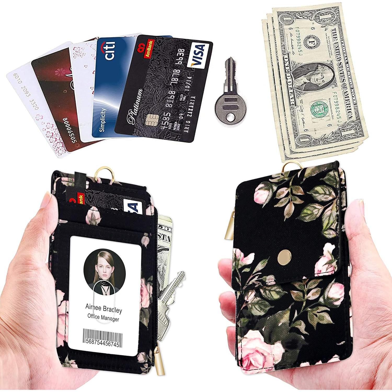 Soporte de Identificación ELV Rosa Floral con RFID y Correa