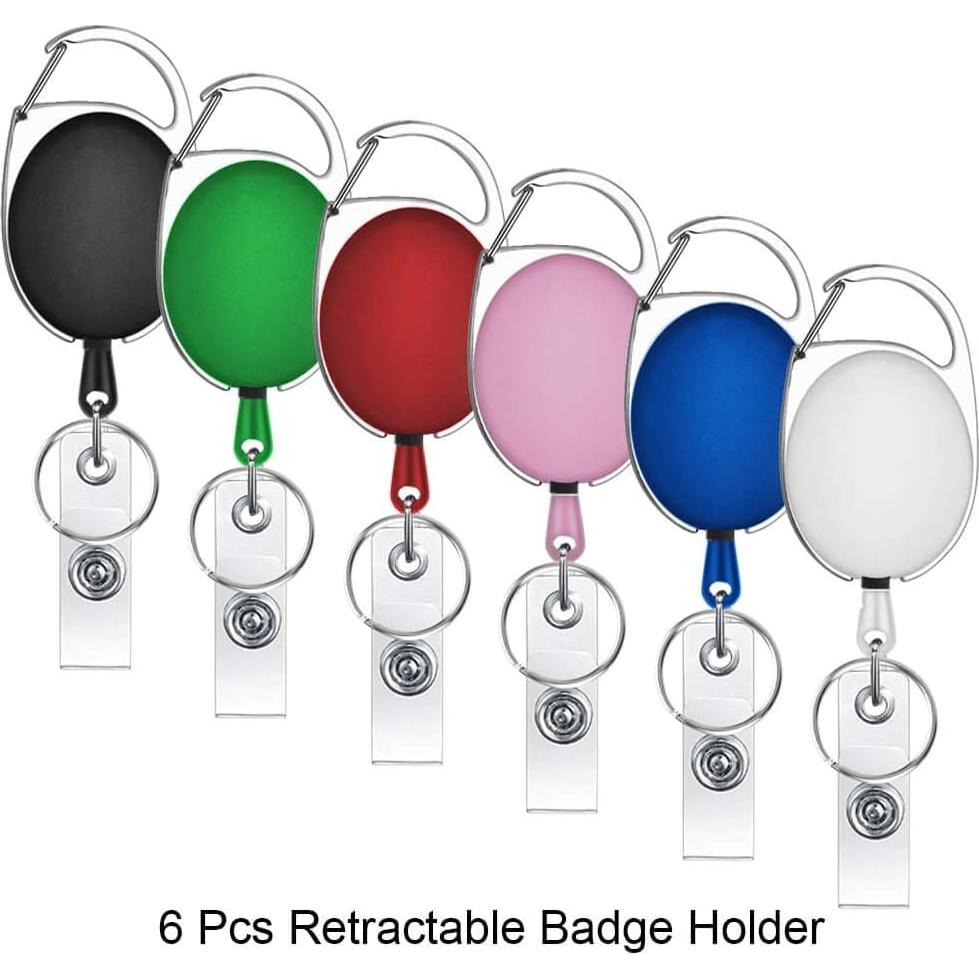Portador de Insignia Retráctil Selizo 6 Piezas Colorido