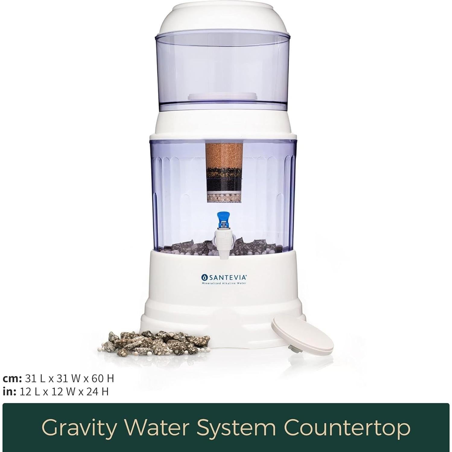 Filtro de Agua por Gravedad Santevia 10L Alcalino Mineralizado