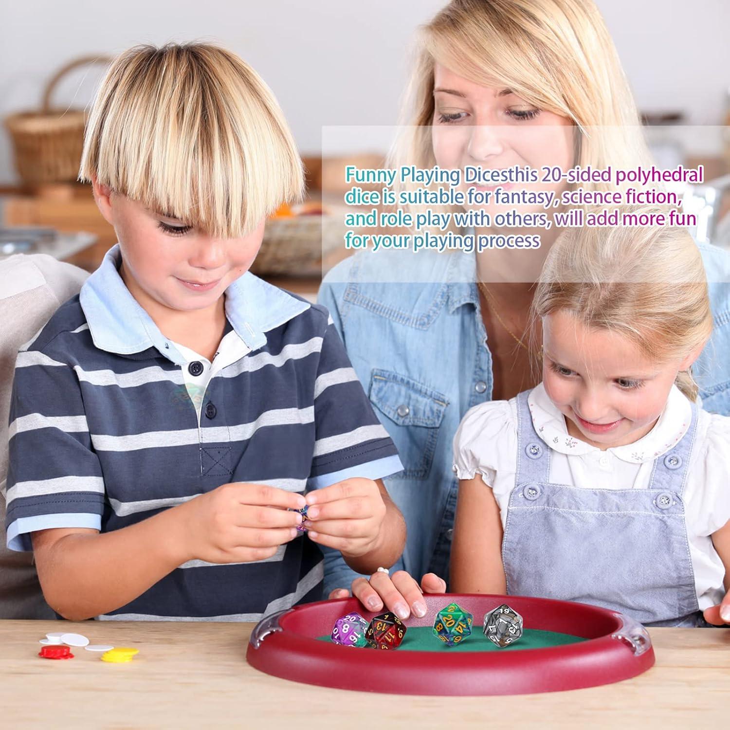 Juego de Dados Poliedricos 25 Piezas TecUnite con Bolsa Negra