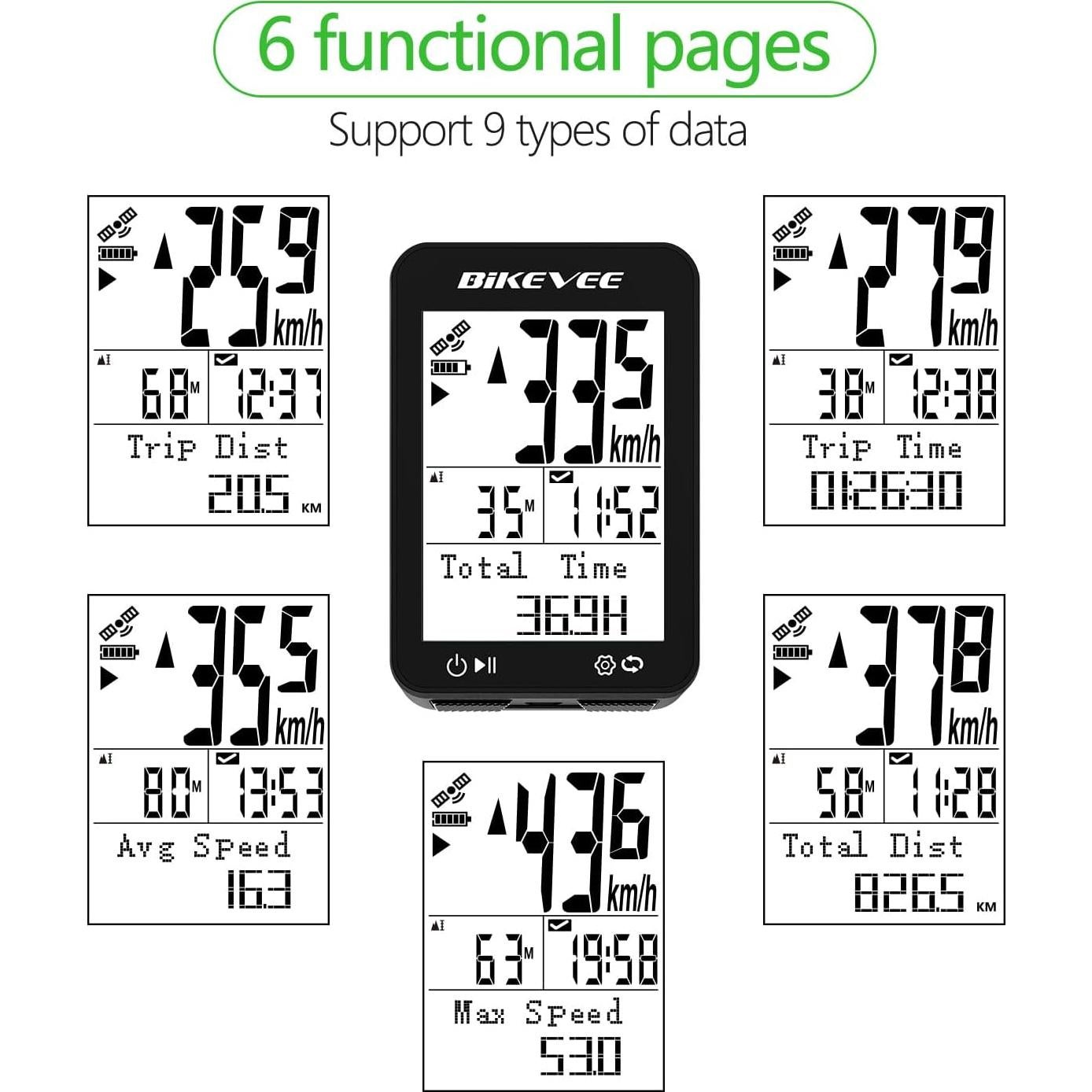 Computadora de Bicicleta GPS Bikevee BKV310A LCD 2.4" IPX7