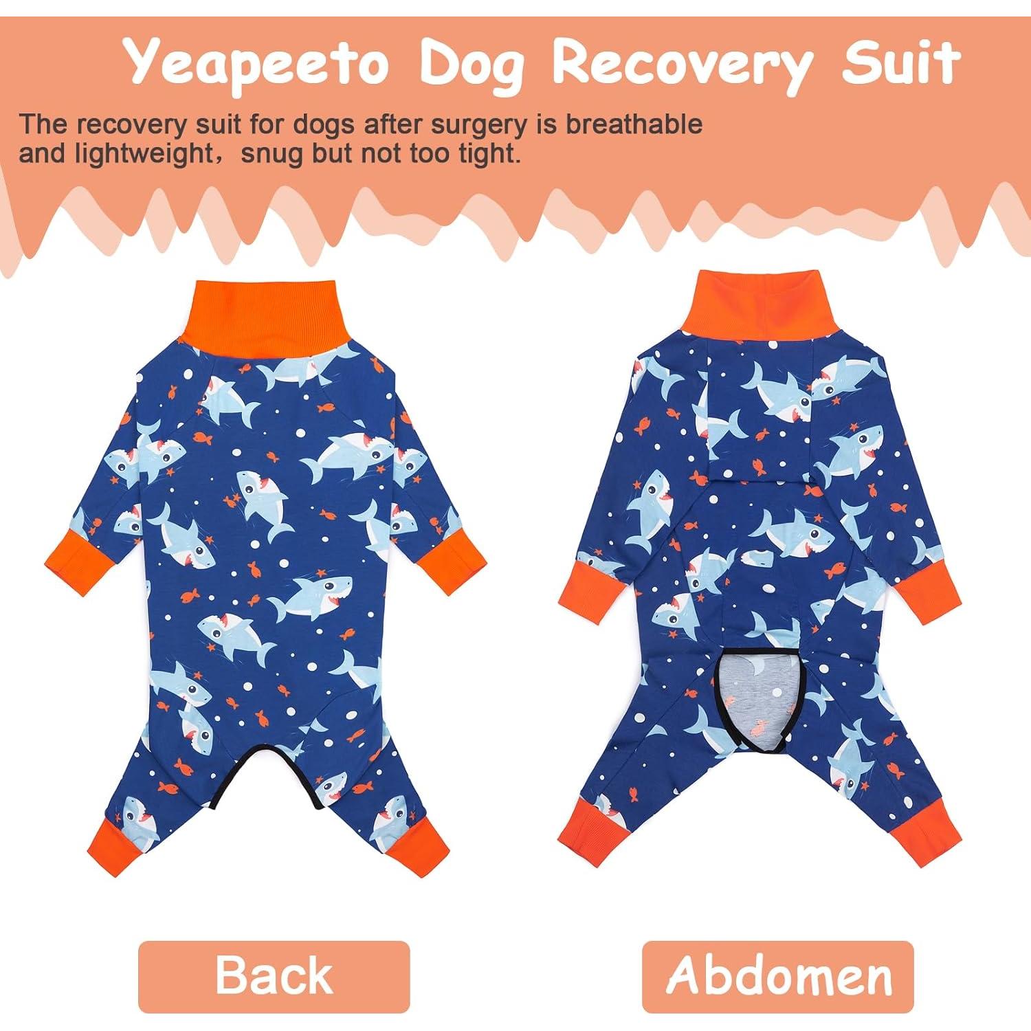 Traje de Recuperación para Perros Yeapeeto 5XL Tiburón Azul