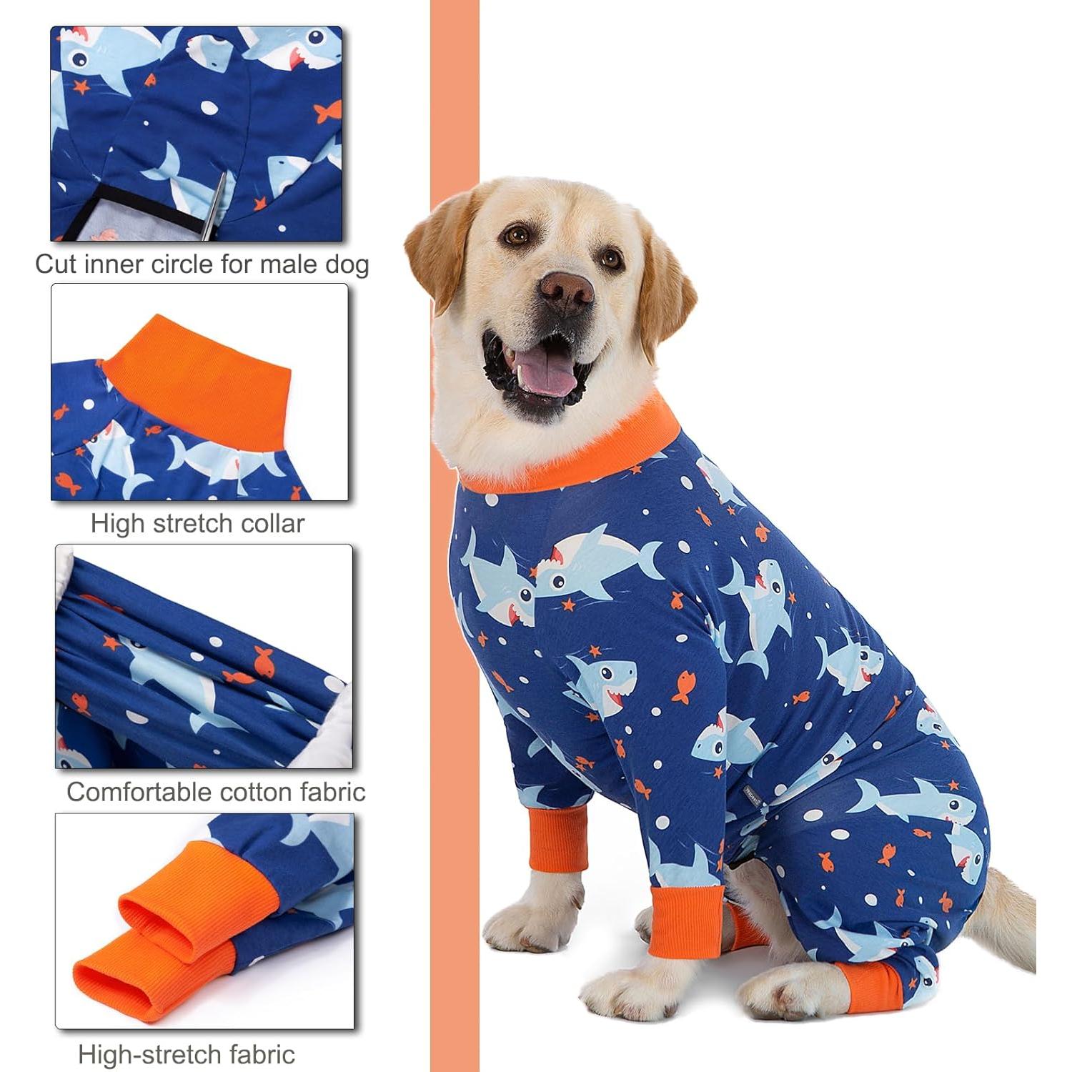 Traje de Recuperación para Perros Yeapeeto 5XL Tiburón Azul