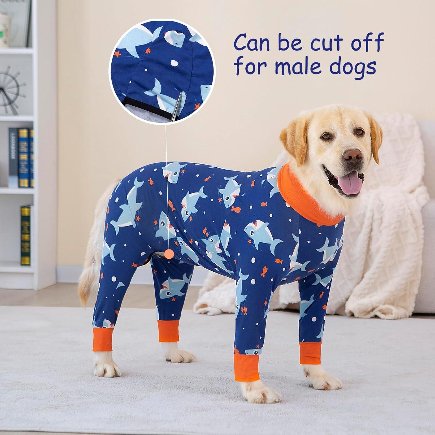 Traje de Recuperación para Perros Yeapeeto 5XL Tiburón Azul