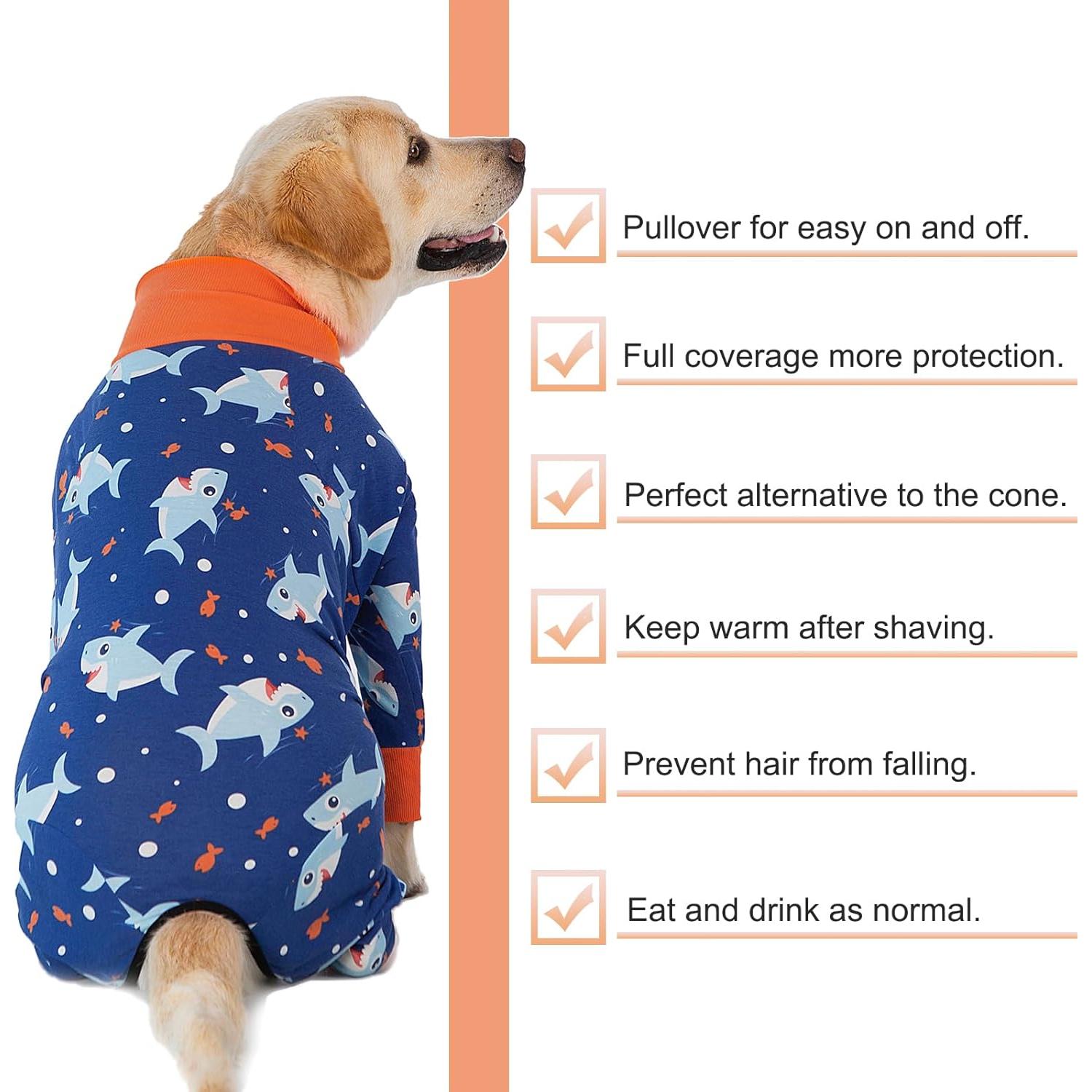 Traje de Recuperación para Perros Yeapeeto 5XL Tiburón Azul