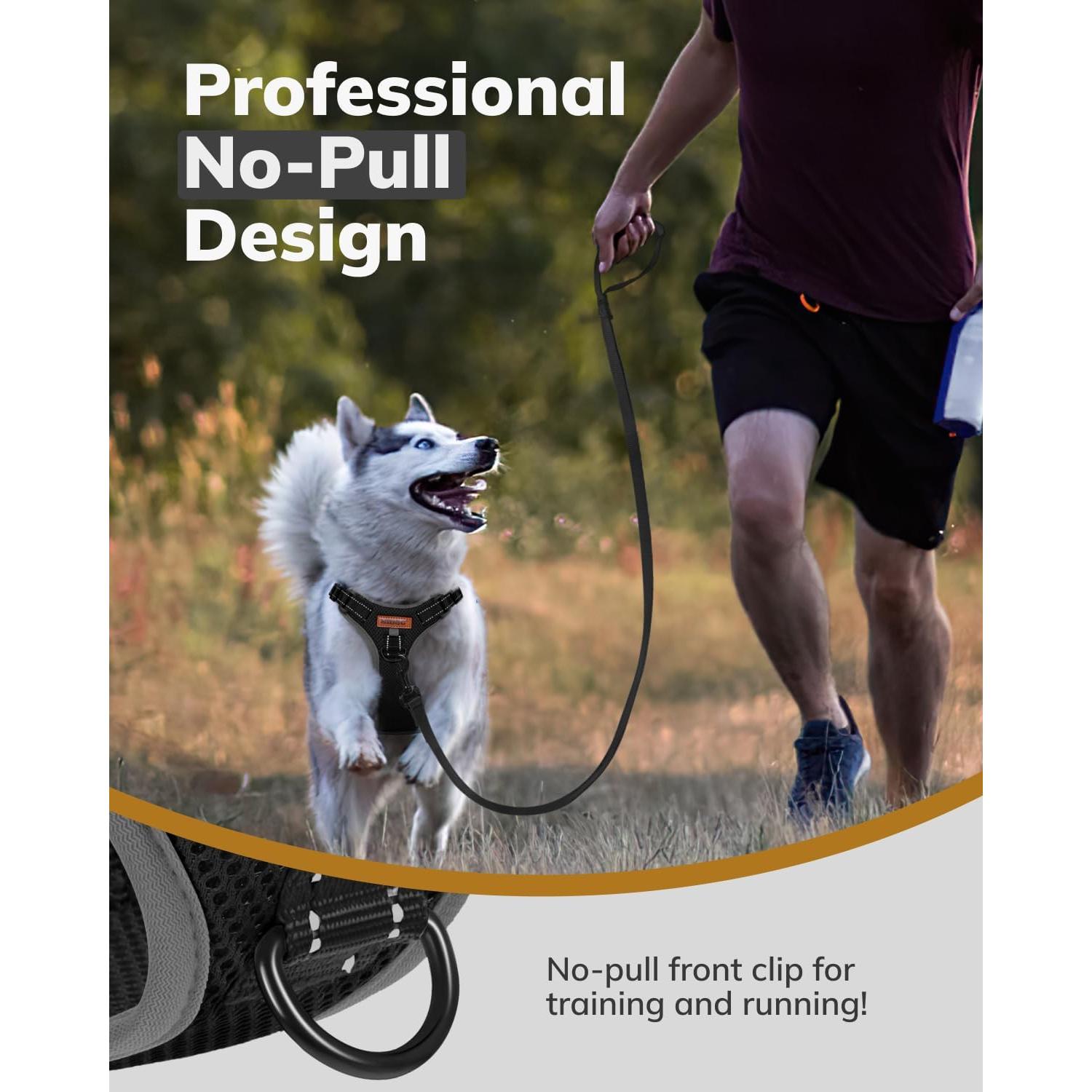 Arnés para Perros Sin Tirones MIDOG Negro XS - Ajustable y Reflectante