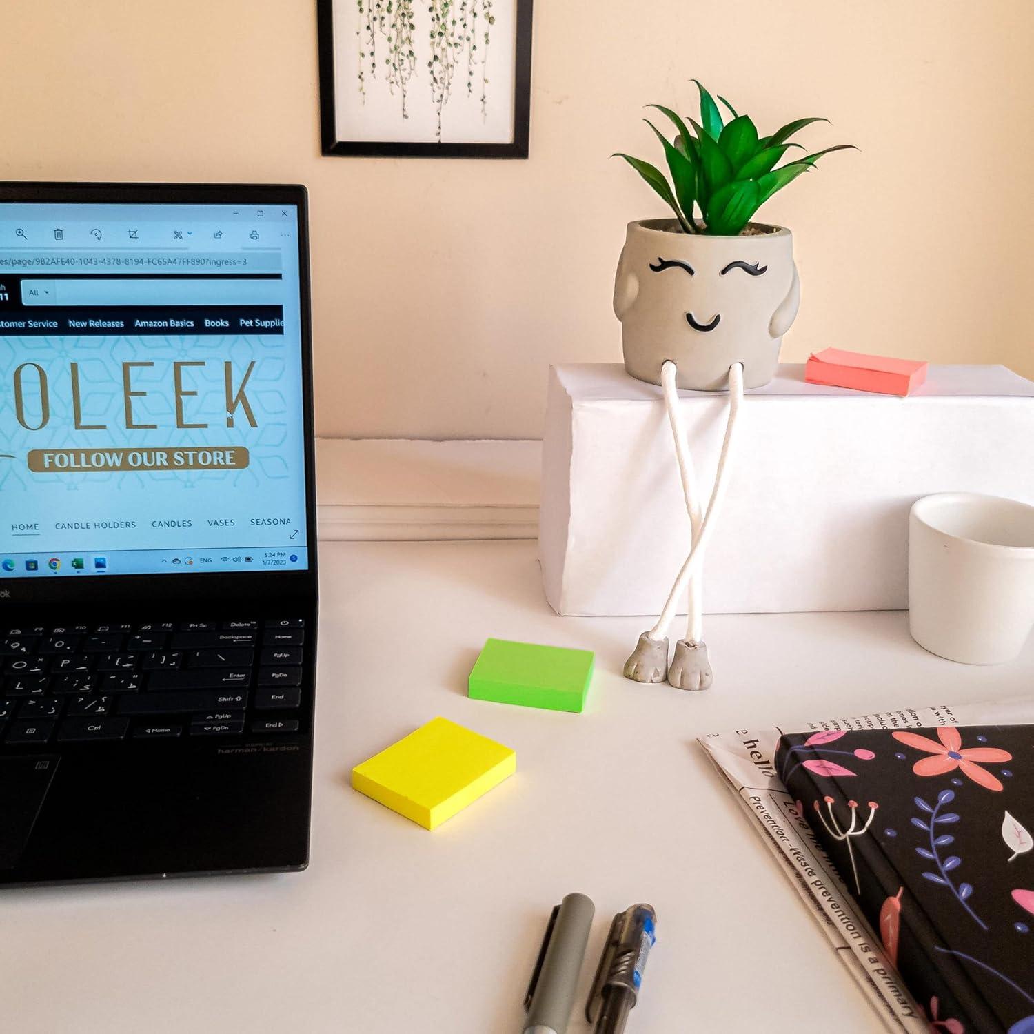 Suculentas Artificiales OLEEK - Set de 3 Macetas Decorativas