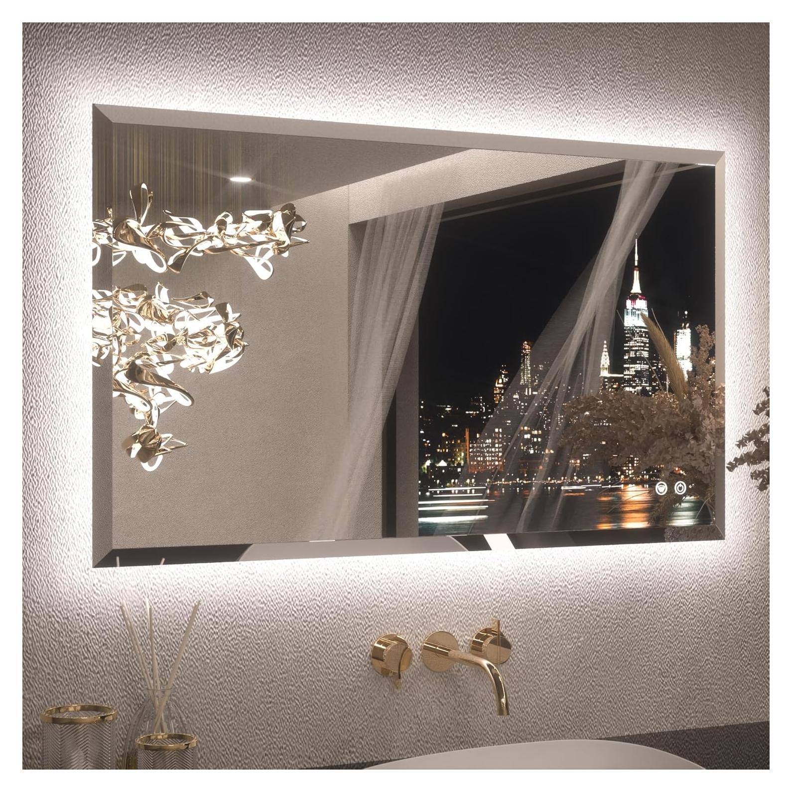 Espejo LED Retroiluminado Keonjinn 60.96x101.6cm Biselado