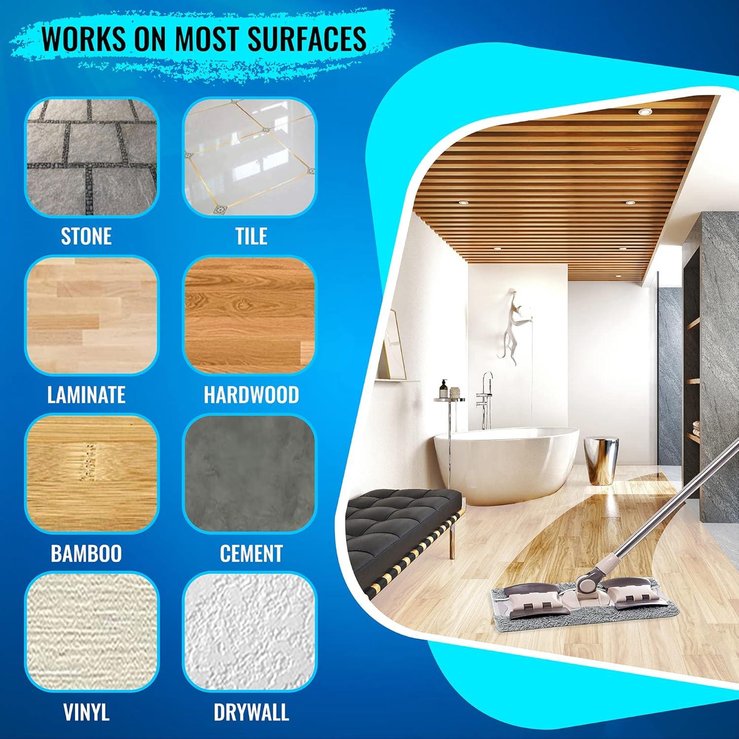 Mopa de Microfibra Mayshine 60 cm con 5 Paños Reutilizables