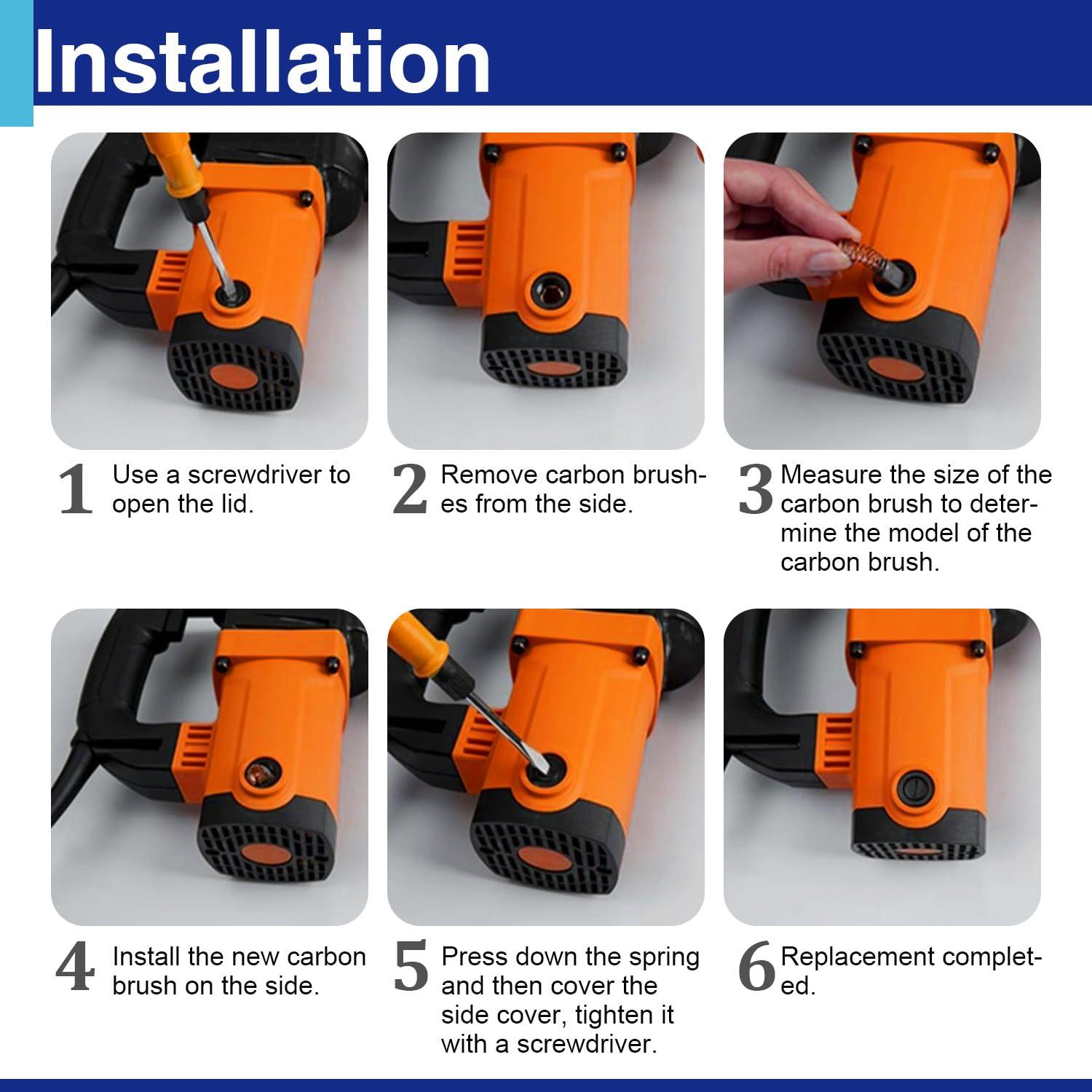 4 Cepillos de Carbón DeWALT 5140033-19 para Herramientas Eléctricas